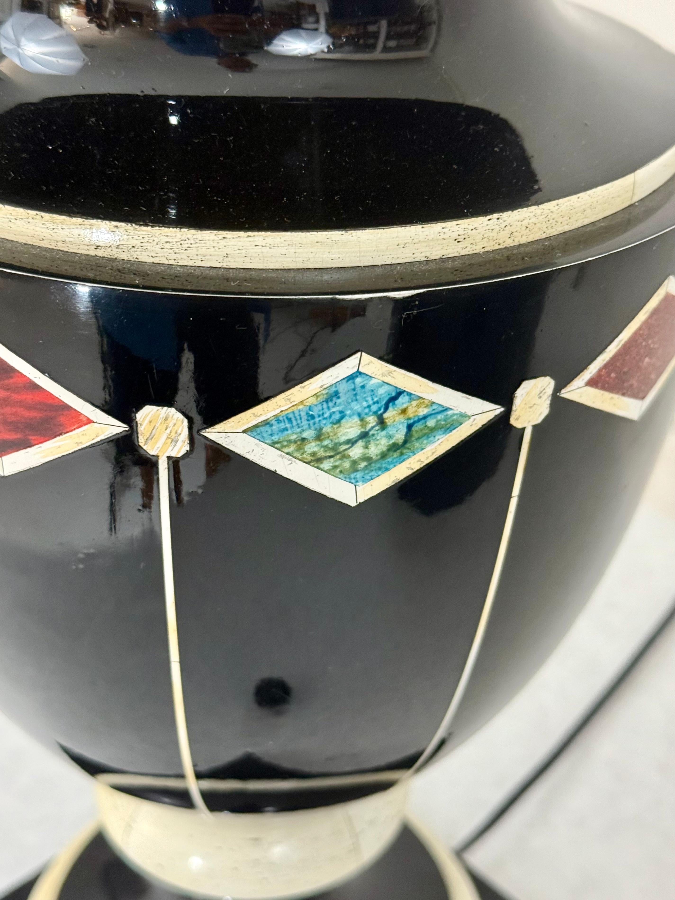 Lámpara Jean Roger de pintura de imitación con inserciones de piedra dura, años 70 en venta 5