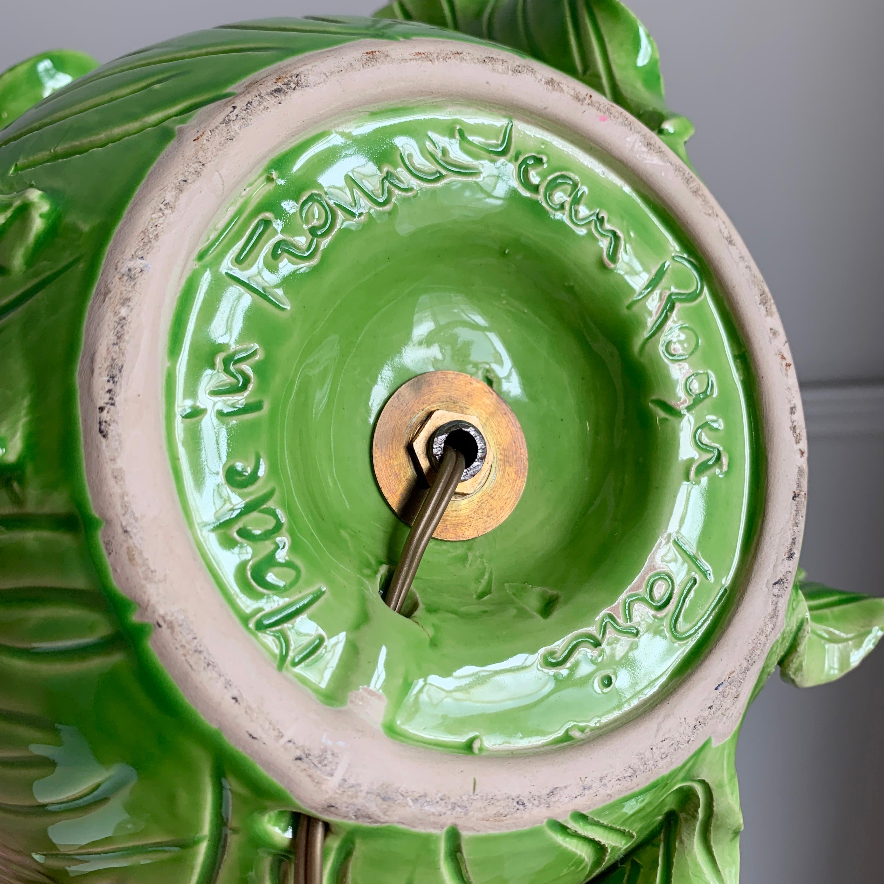 Jean Roger Lebensgröße Grüner Keramiksalat Lampe Paris 1950er Jahre im Zustand „Gut“ im Angebot in Hastings, GB