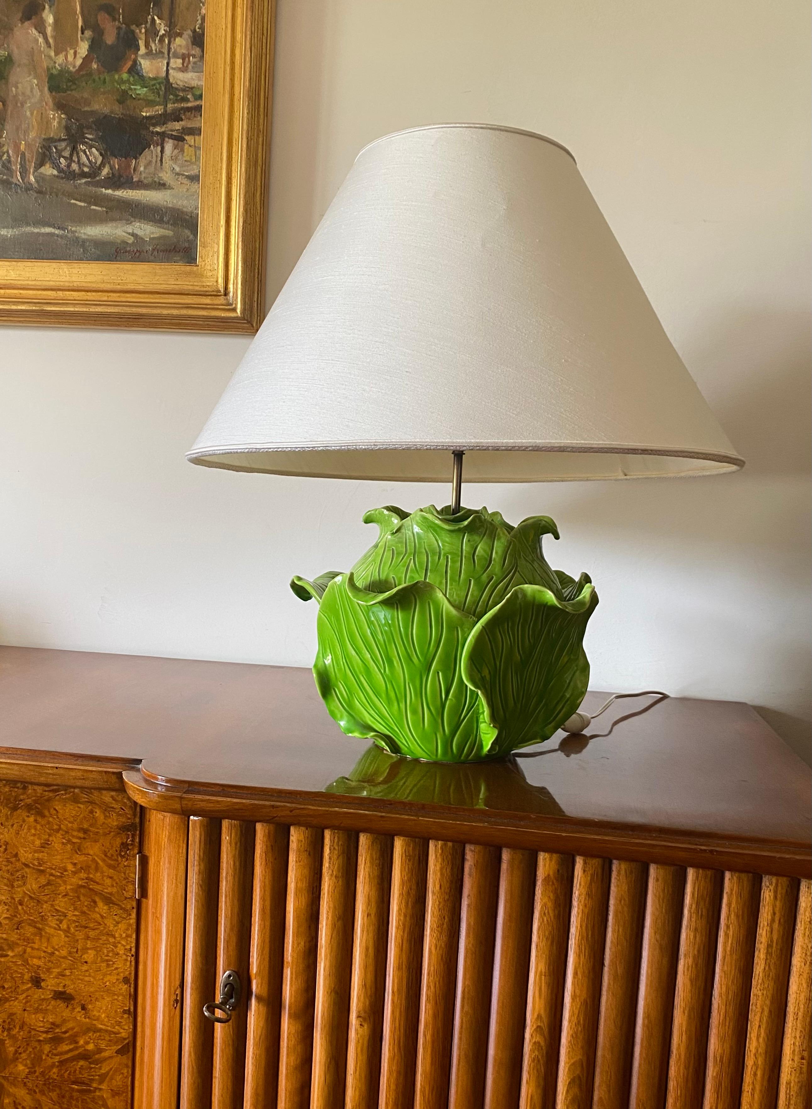 Rare Lettuce table lamp

Jean Roger Paris France, 1950s

glazed ceramic

Circa 1950, signed 