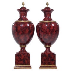 Jean Roger Porcelain Oxblood Urns