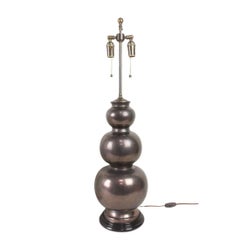 Jean Roger Triple Gourd Iridescent Glazed Table Lamp