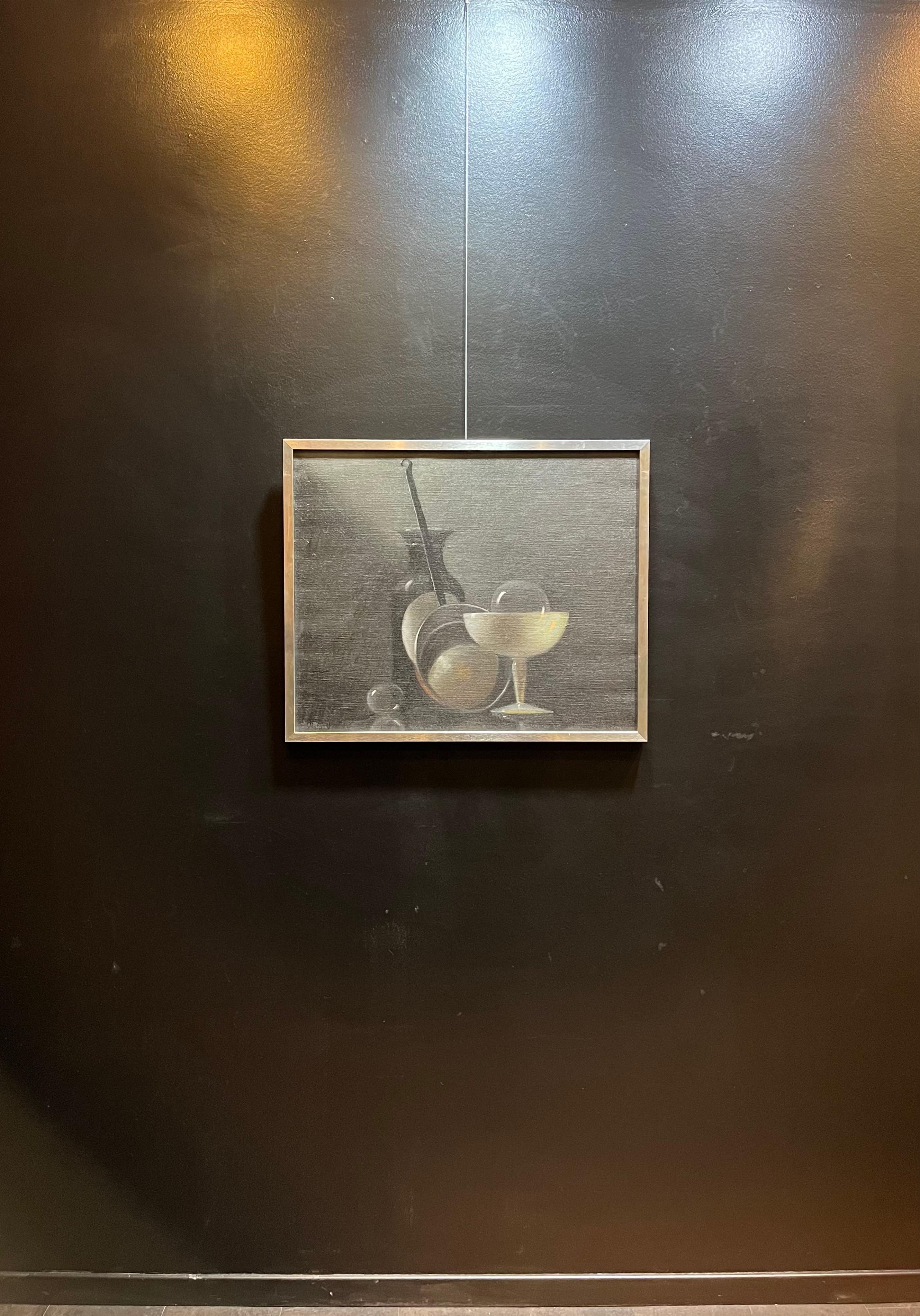 Cup and Pan by Jean Roll - Oil on canvas 60x73cm For Sale 1
