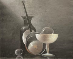 Tazza e padella di Jean Rolle - Olio su tela 60x73cm