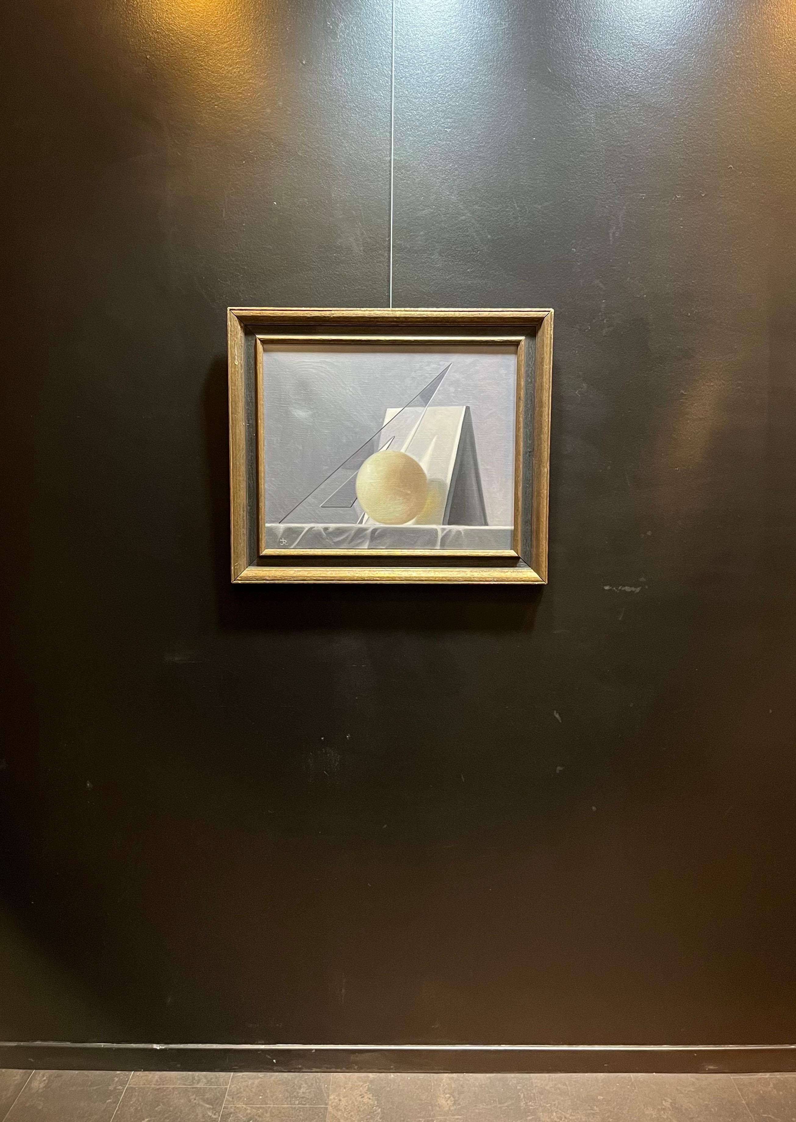 Still Life with Square by Jean Roll - Oil on canvas 50x61cm For Sale 7