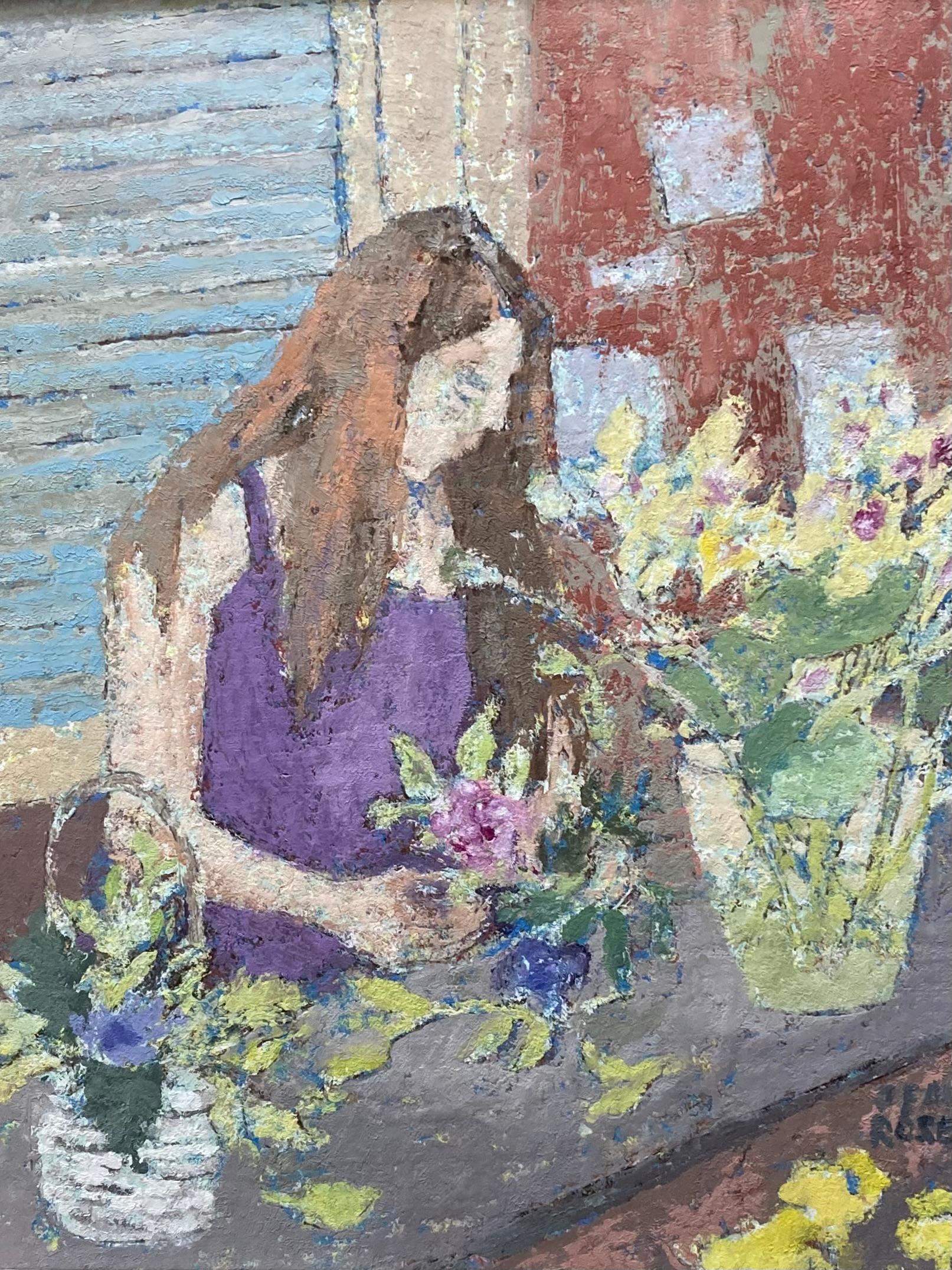 Jean Rose Figurative Painting - The Flower Shop