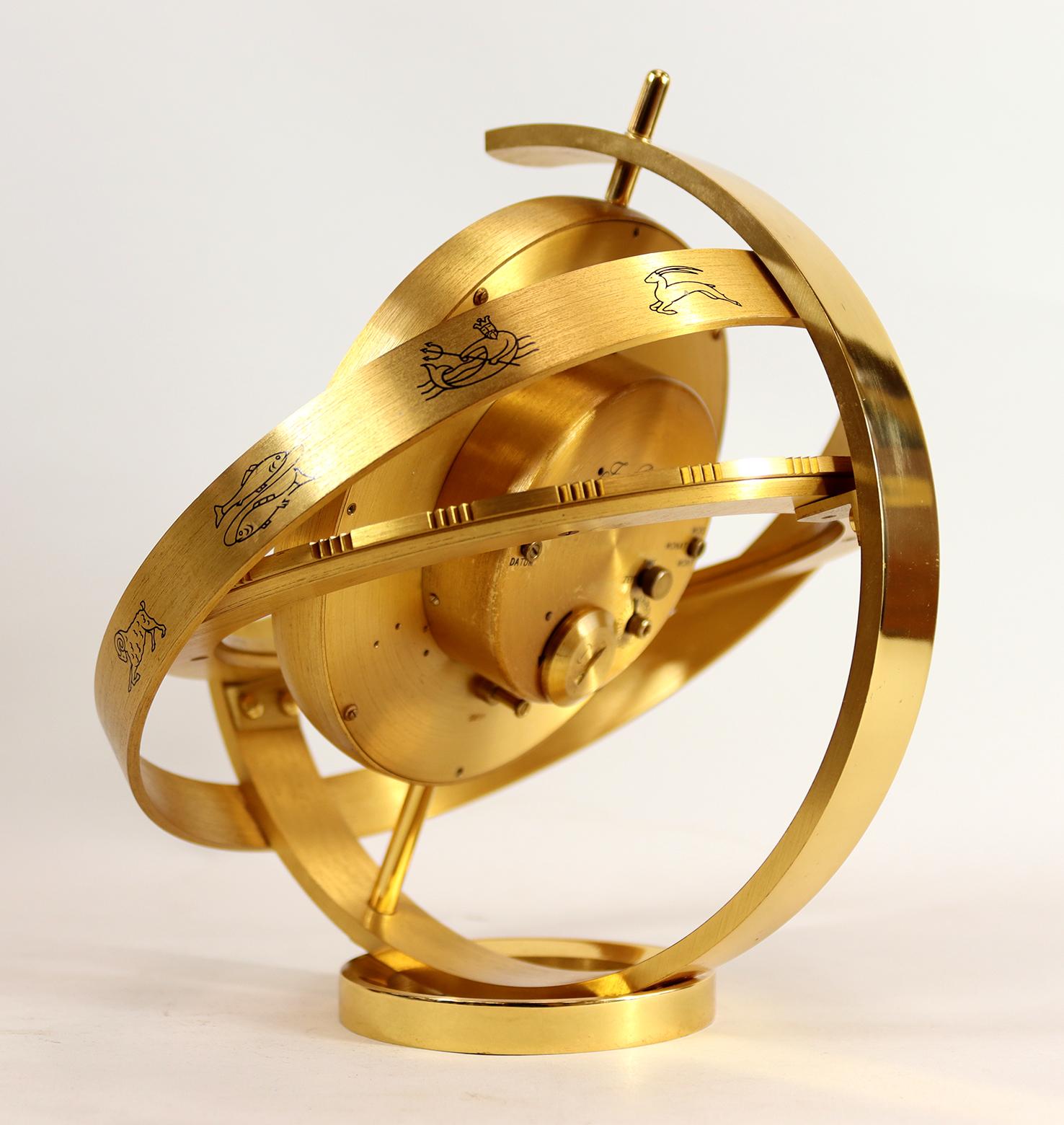 Jean Roulet 'Presidents Clock' in the Shape of an Armillary Sphere For Sale 5