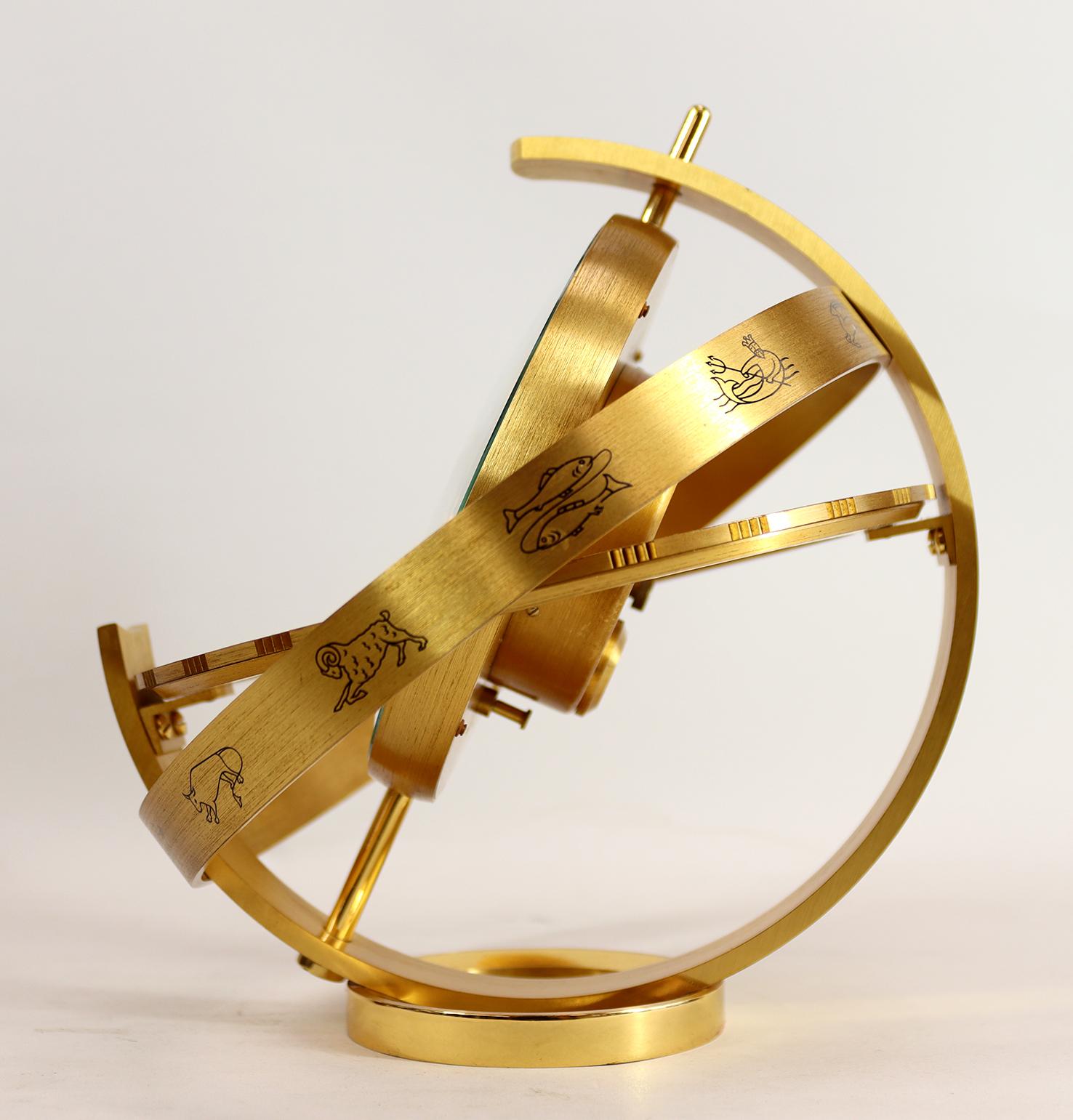 Jean Roulet 'Presidents Clock' in the Shape of an Armillary Sphere For Sale 6