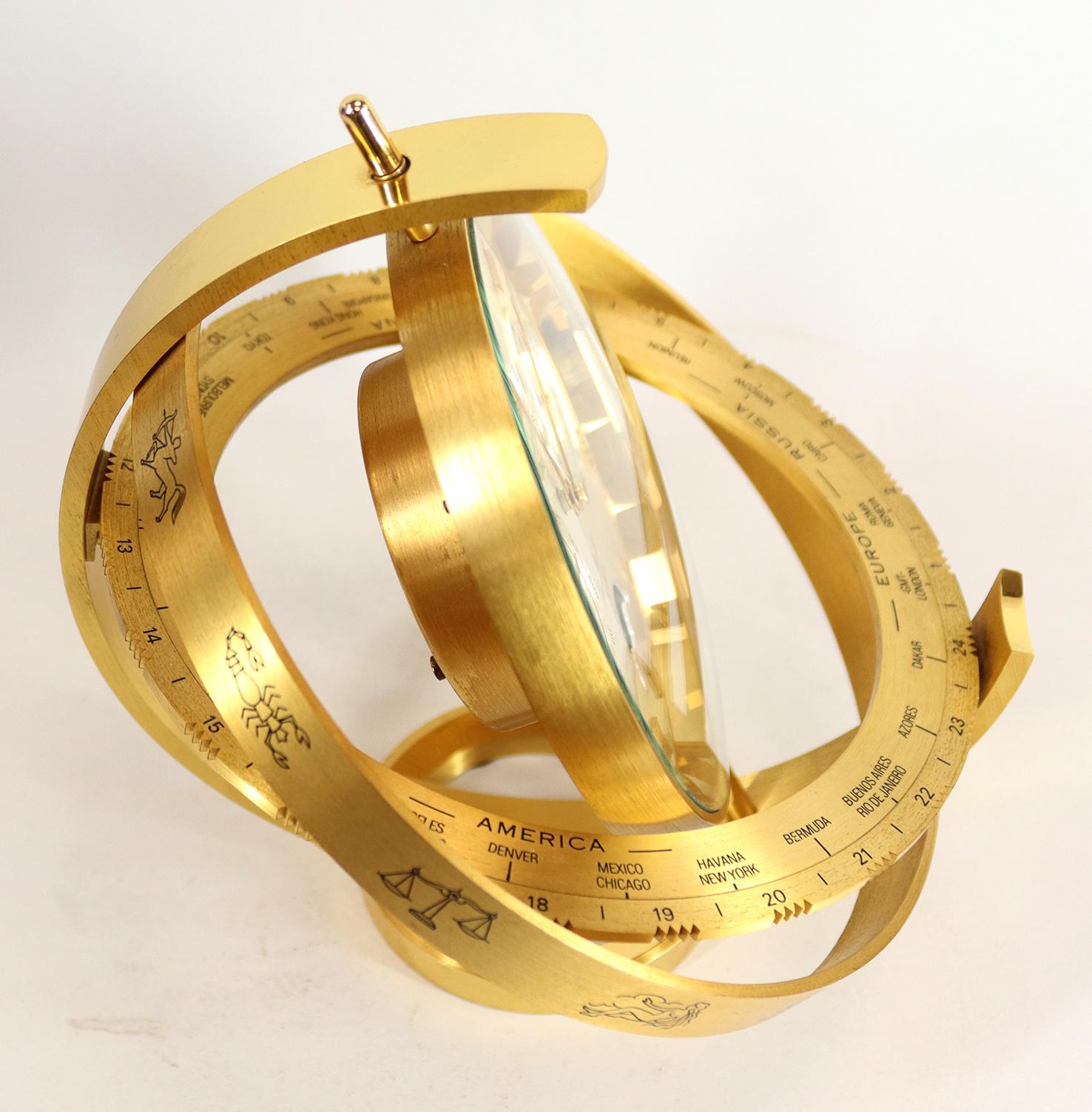 Jean Roulet 'Presidents Clock' in the Shape of an Armillary Sphere For Sale 1