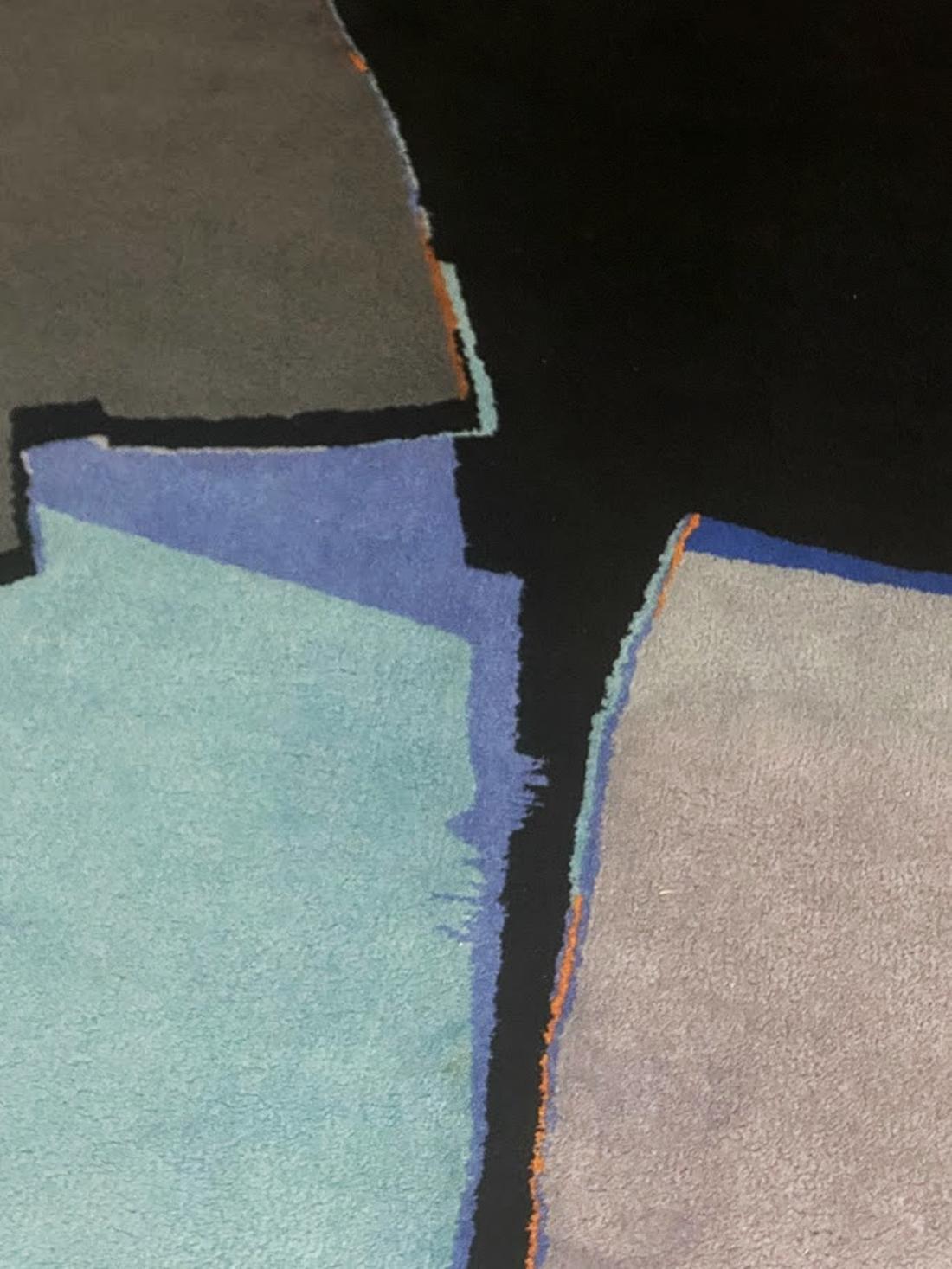 French Jean Rouzaud  Hand Tufted  Wool Carpet  by Tisca  France  1980s
