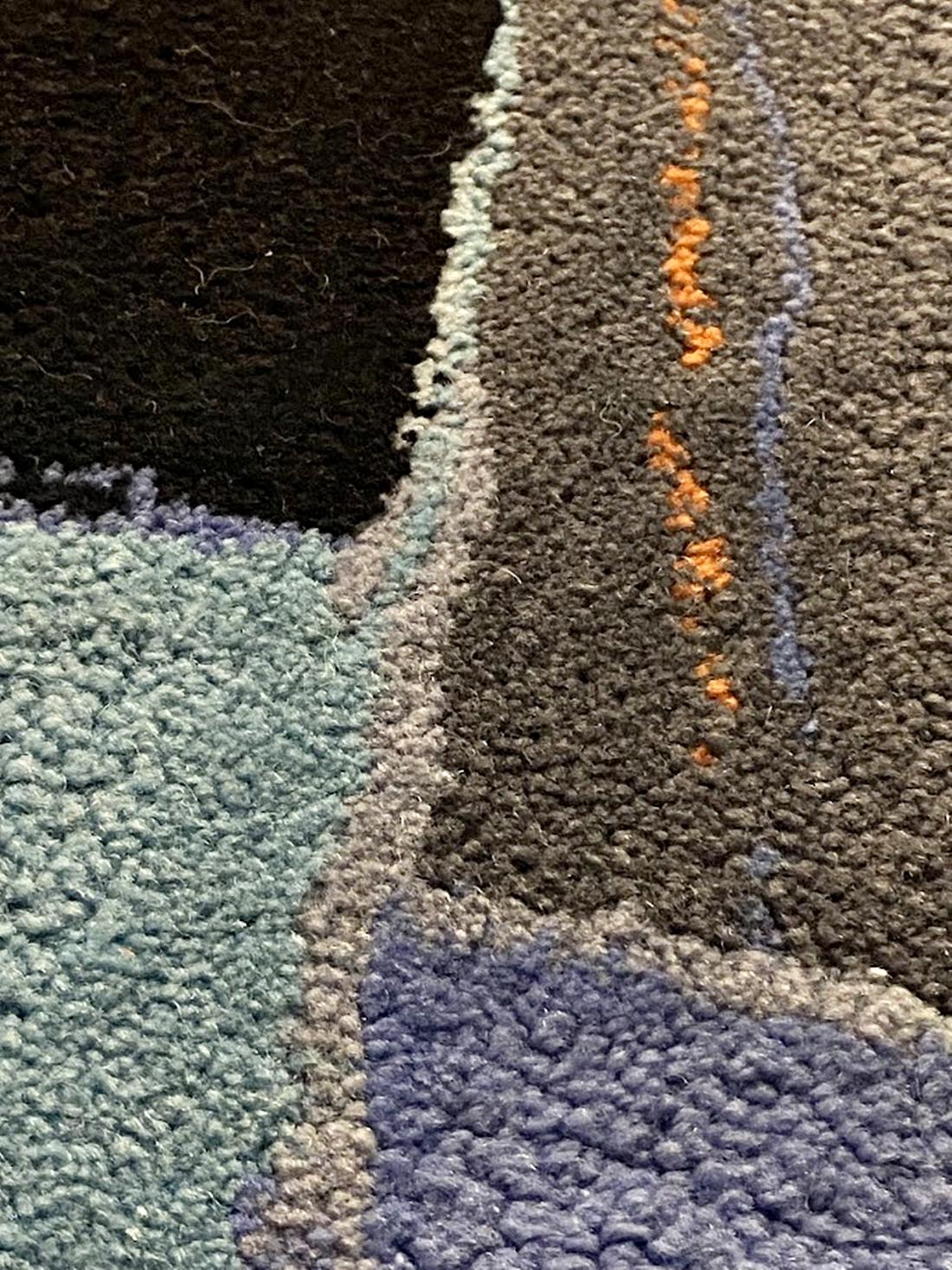 Hand-Crafted Jean Rouzaud  Hand Tufted  Wool Carpet  by Tisca  France  1980s