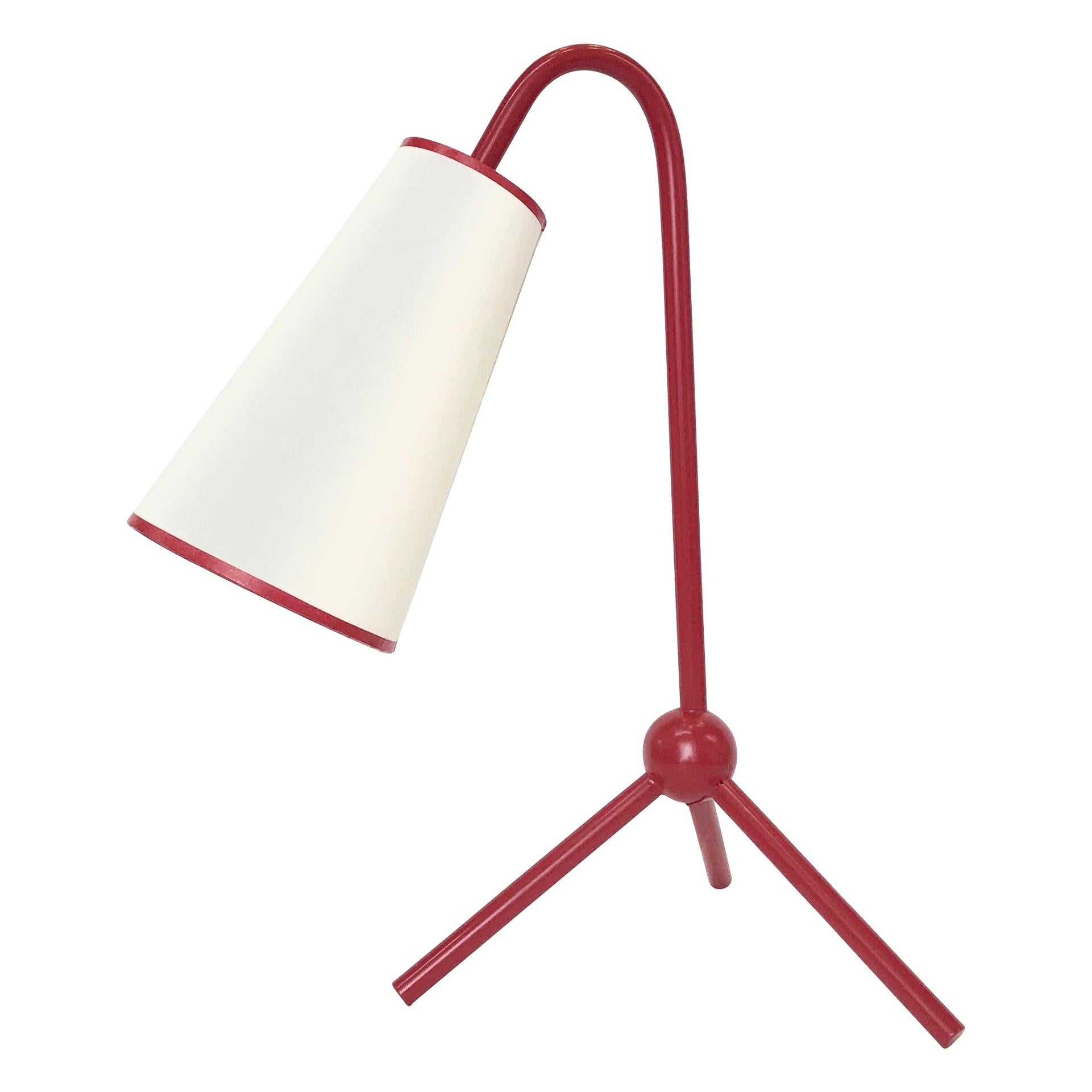 Jean Royère Style "1955" Table Lamp in Red