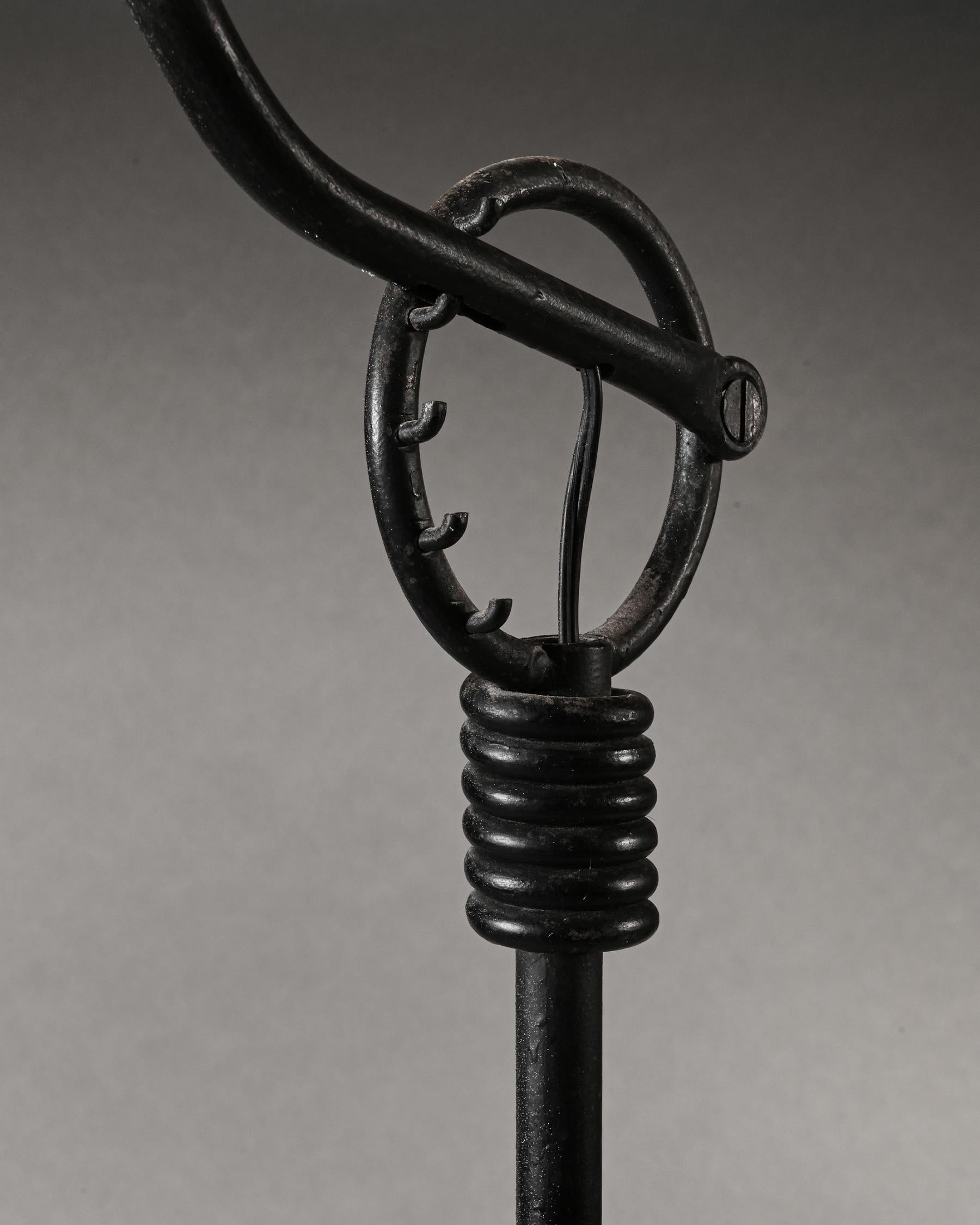 French Jean Royère Adjustable Iron Floor Lamp, 1940