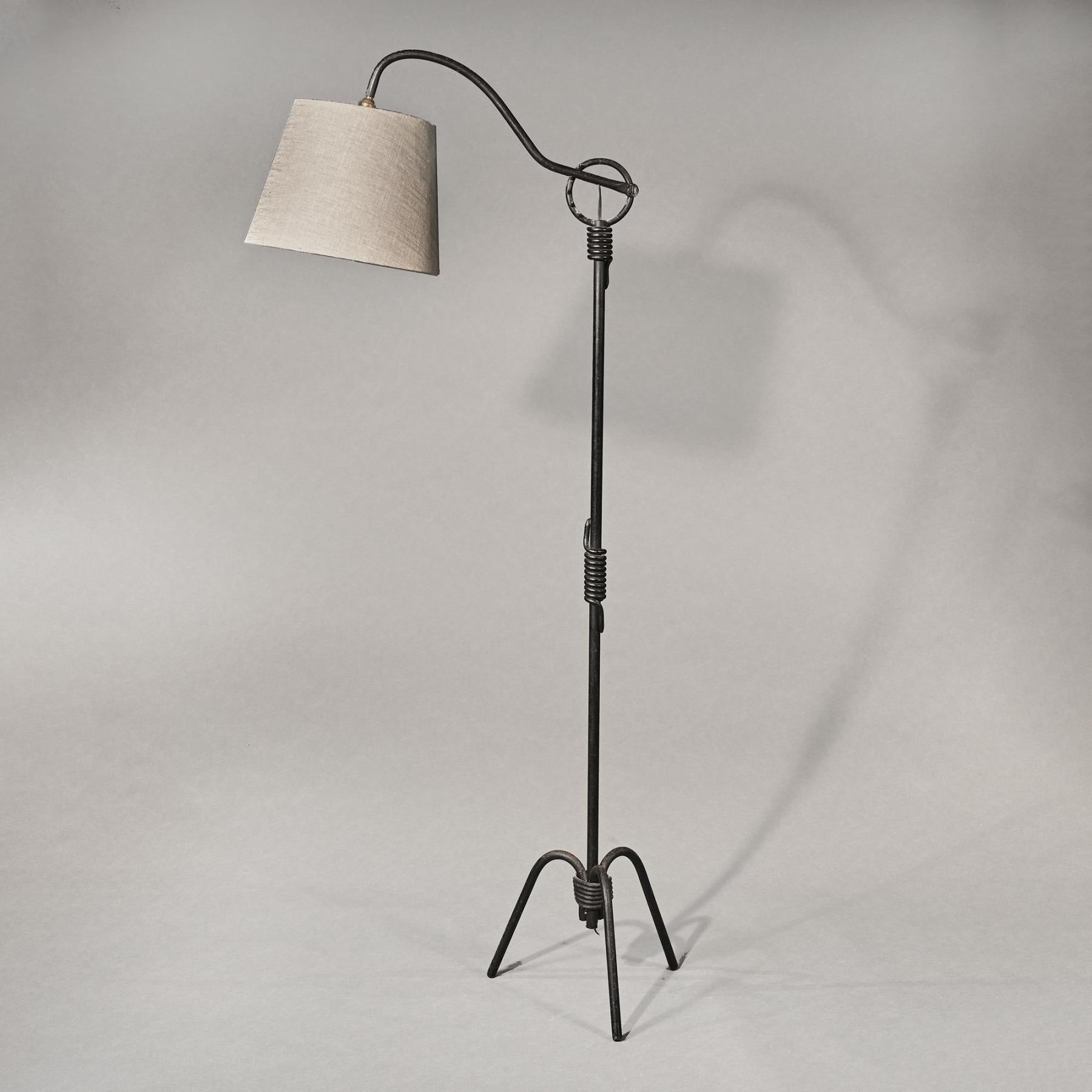 Mid-20th Century Jean Royère Adjustable Iron Floor Lamp, 1940