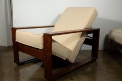 Jean Royère Style Adjustable Lounge Chair in Silk