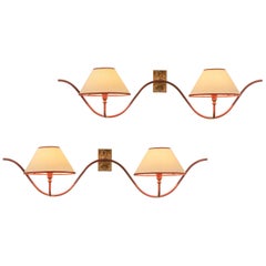 Jean Royère, Attributed, Pair of Two-Light Ondulation Sconces