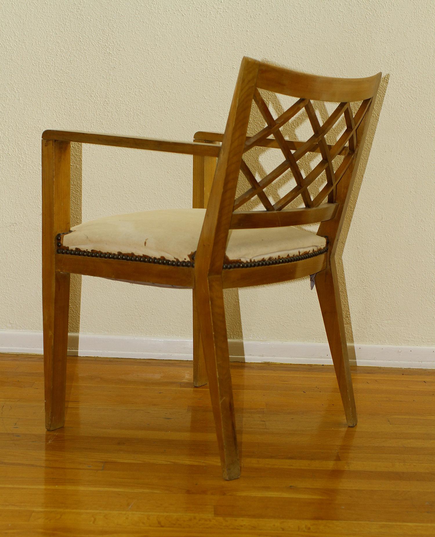 Jean Royere Chair 1945, Original Condition In Distressed Condition In Encino, CA