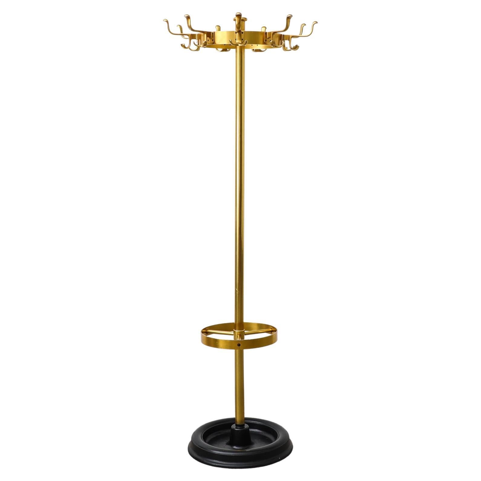 MidCentury Entry Hall Coat Rack with Storage Bench For Sale at 1stDibs