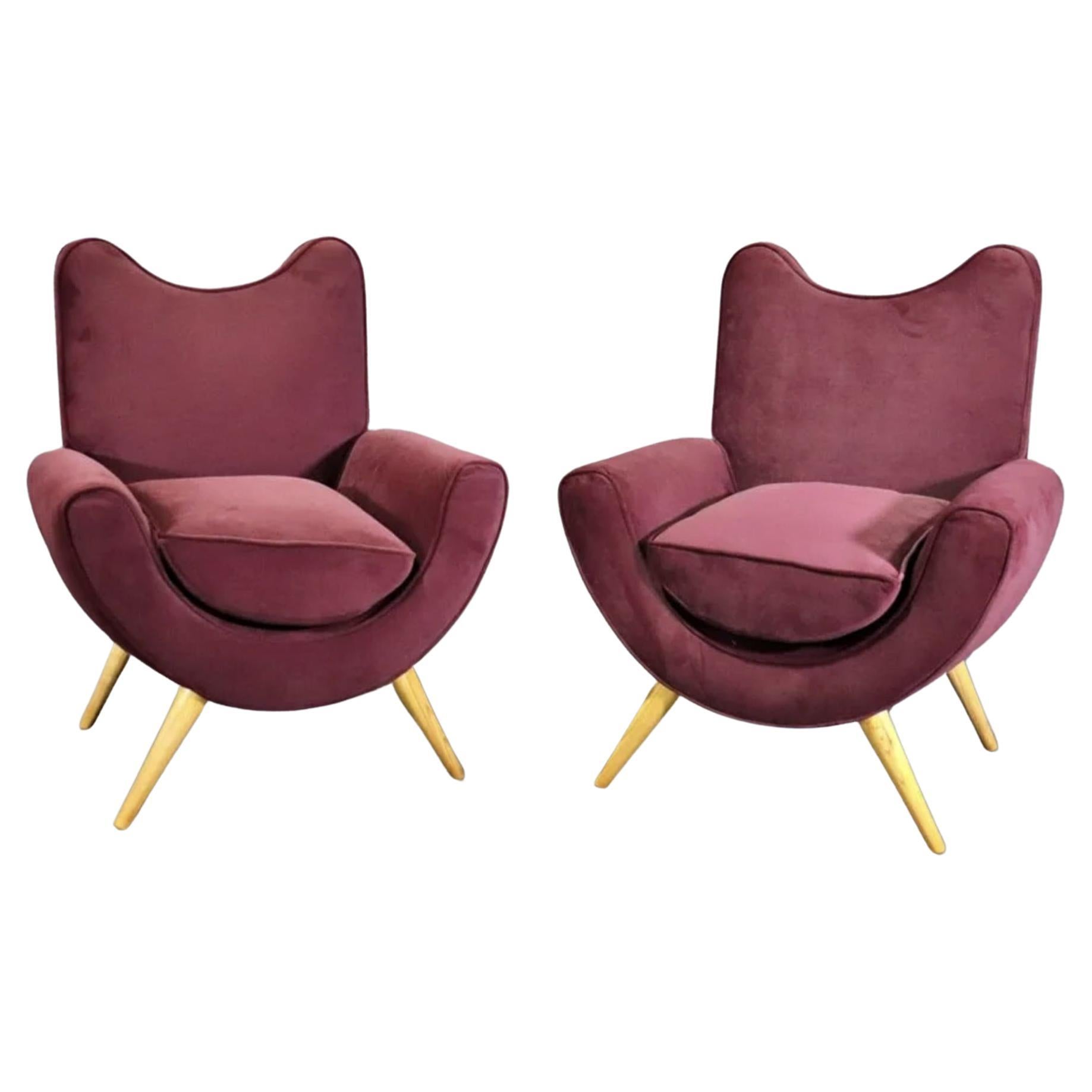 Jean Royère Pair of "Ambassador" Armchairs