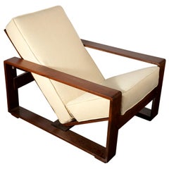 Jean Royère Style Adjustable Lounge Chair in Silk