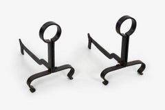 French Wrought Iron Andirons