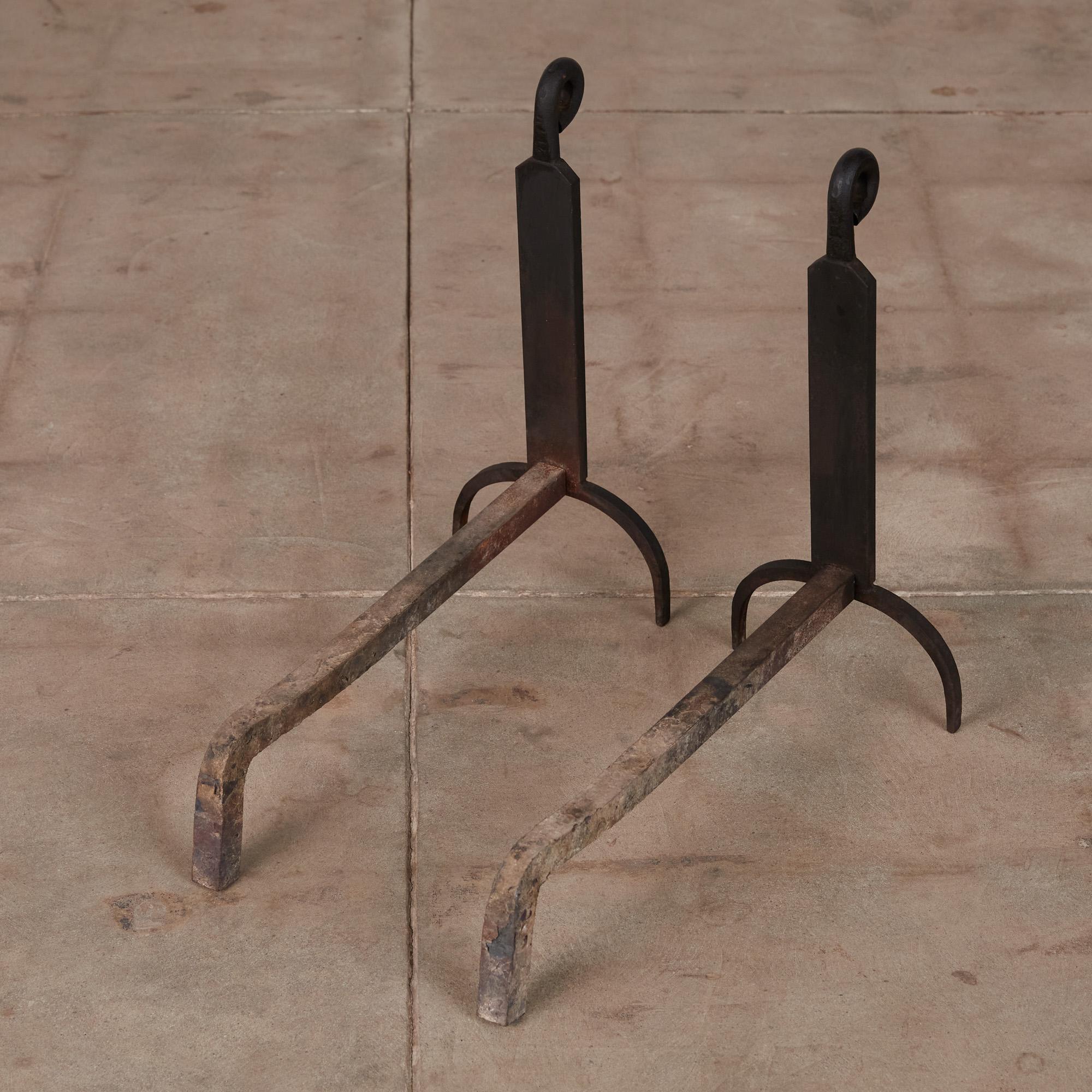Iron Jean Royère Style Andirons