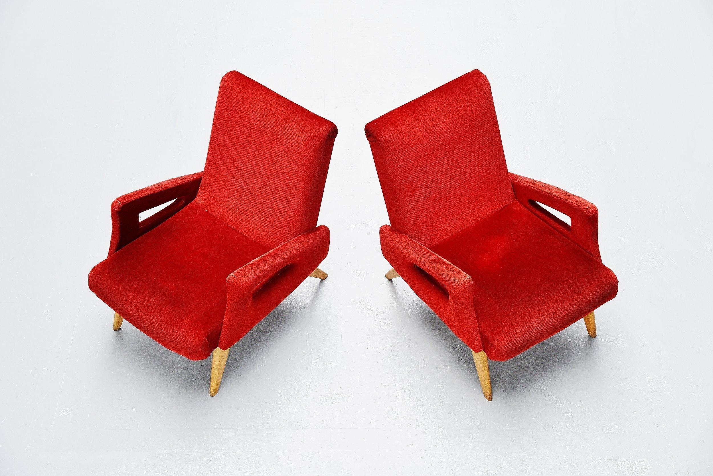Mid-Century Modern Lounge Chairs, France, 1950