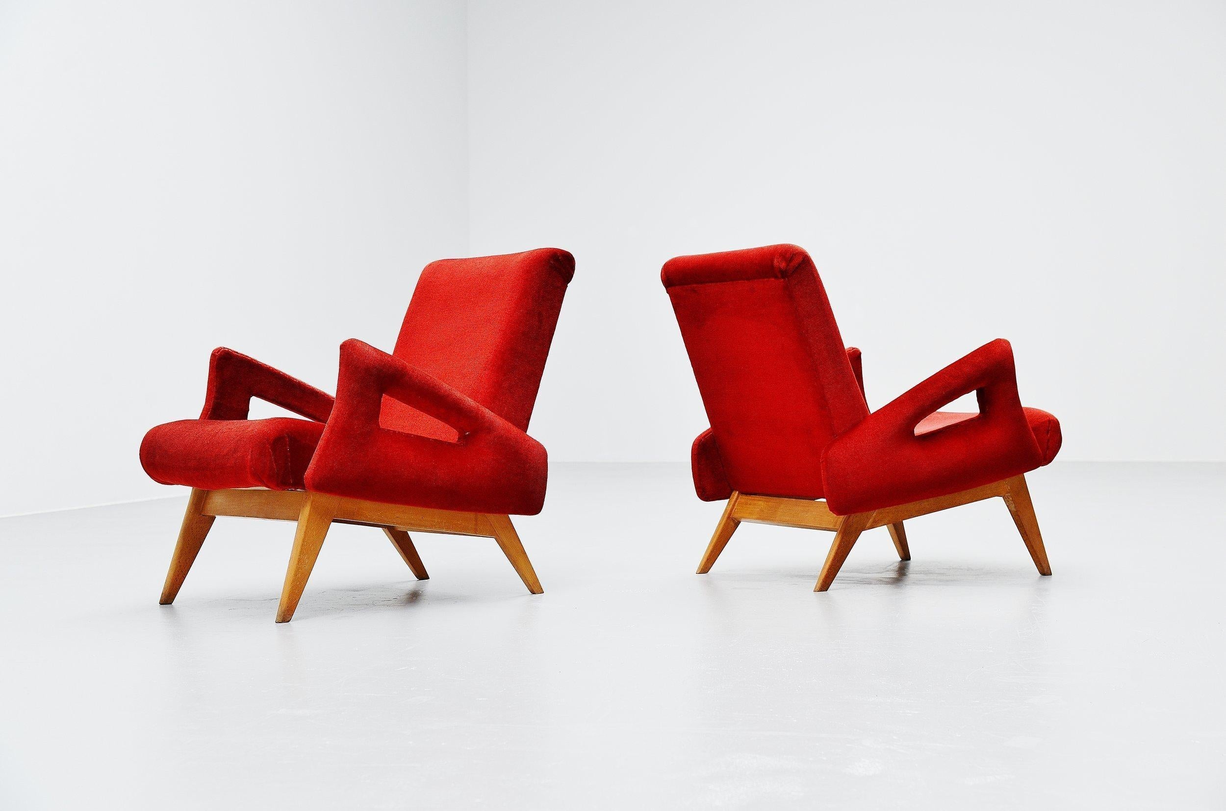 Mid-20th Century Lounge Chairs, France, 1950