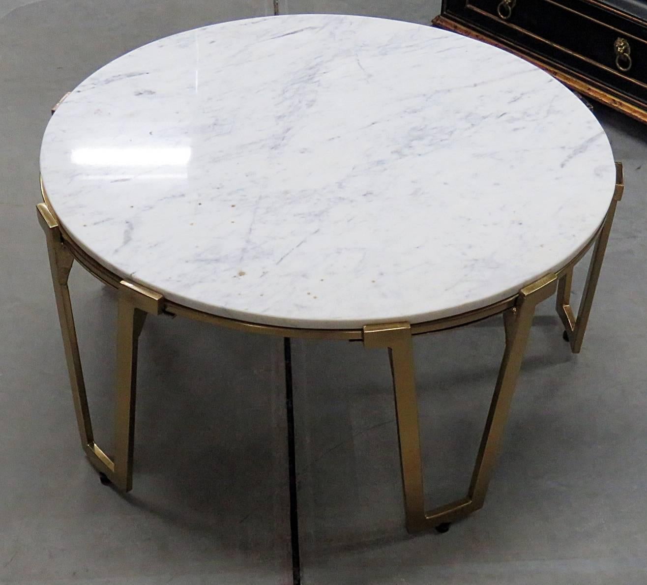 20th Century Jean Royere Style Marble-Top Coffee Table