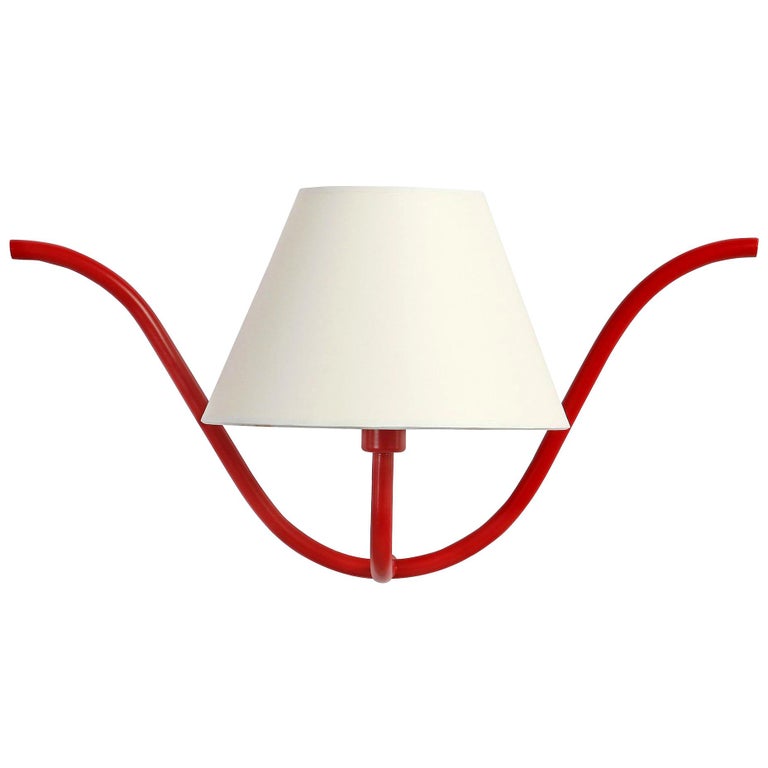 Jean Royère Style Ondulation I Wall Light in Red