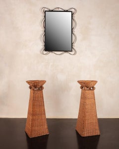 Ribbon Wall Mirror in Wrought Iron Frame