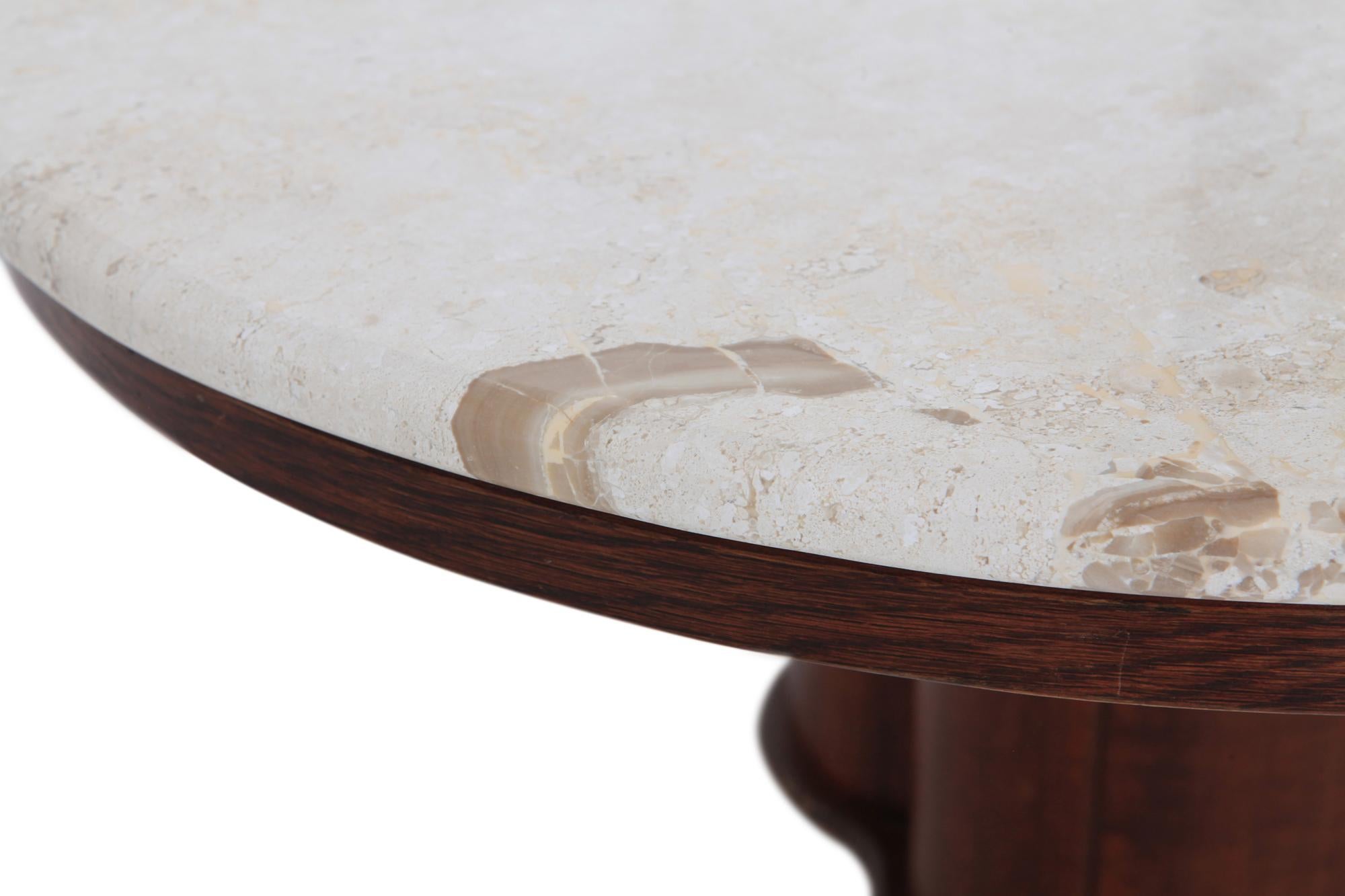 Jean Royère Style Travertine Coffee Table 1