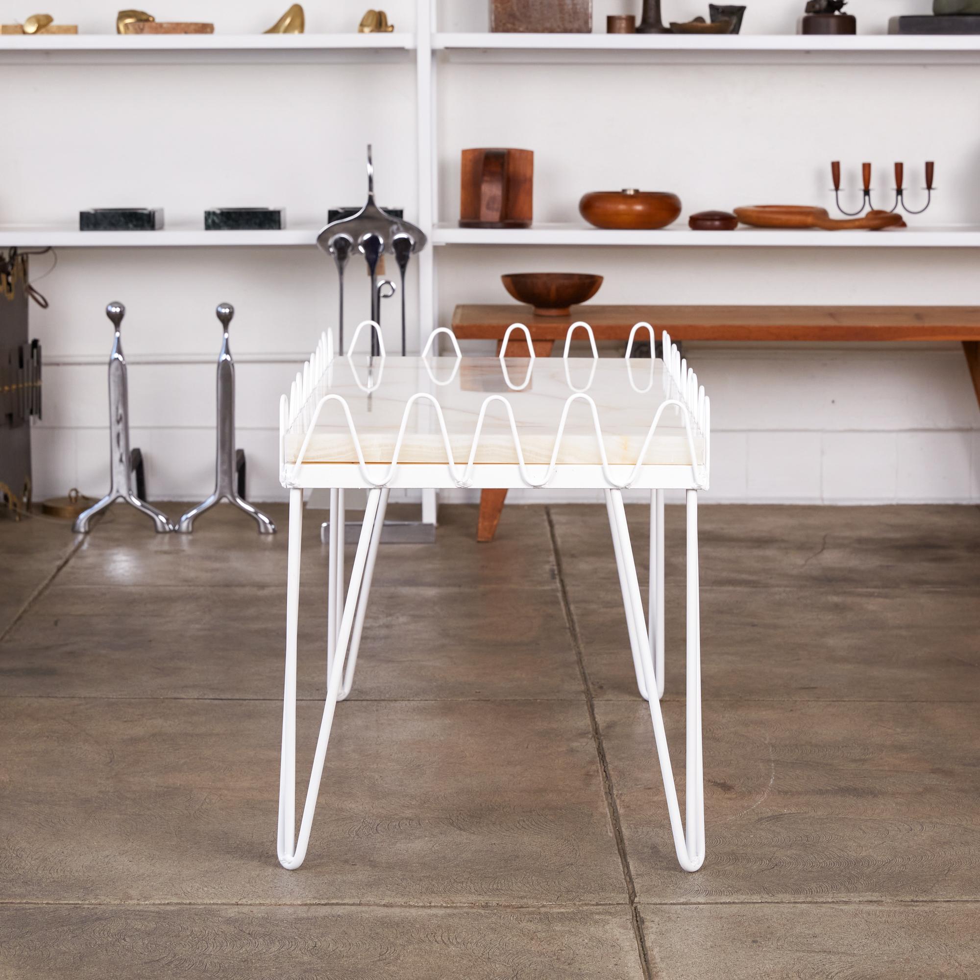 20th Century Undulating Coffee Table with Onyx Top