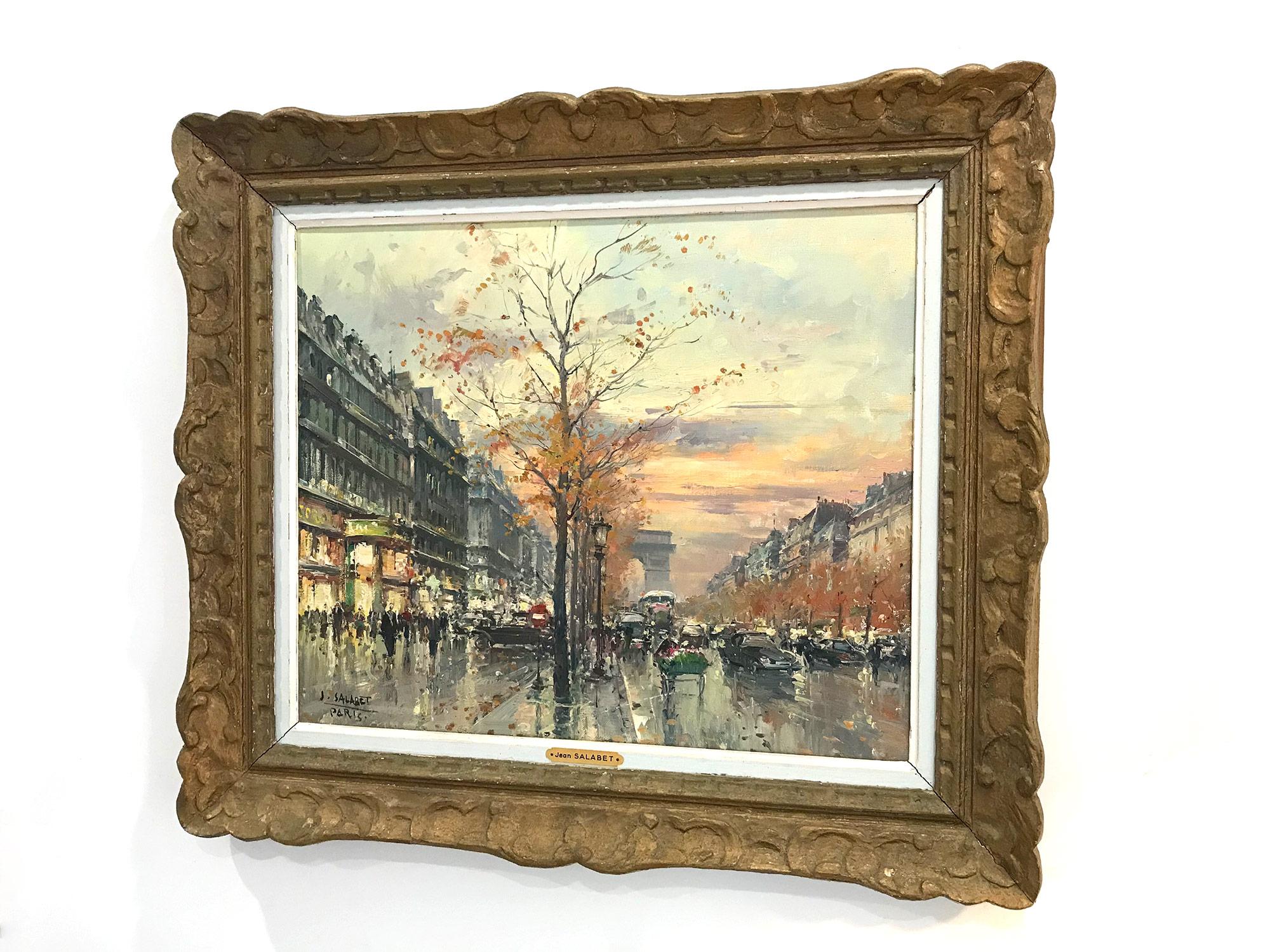 Avenue des Champs-Élysées - Impressionist Painting by Jean Salabet