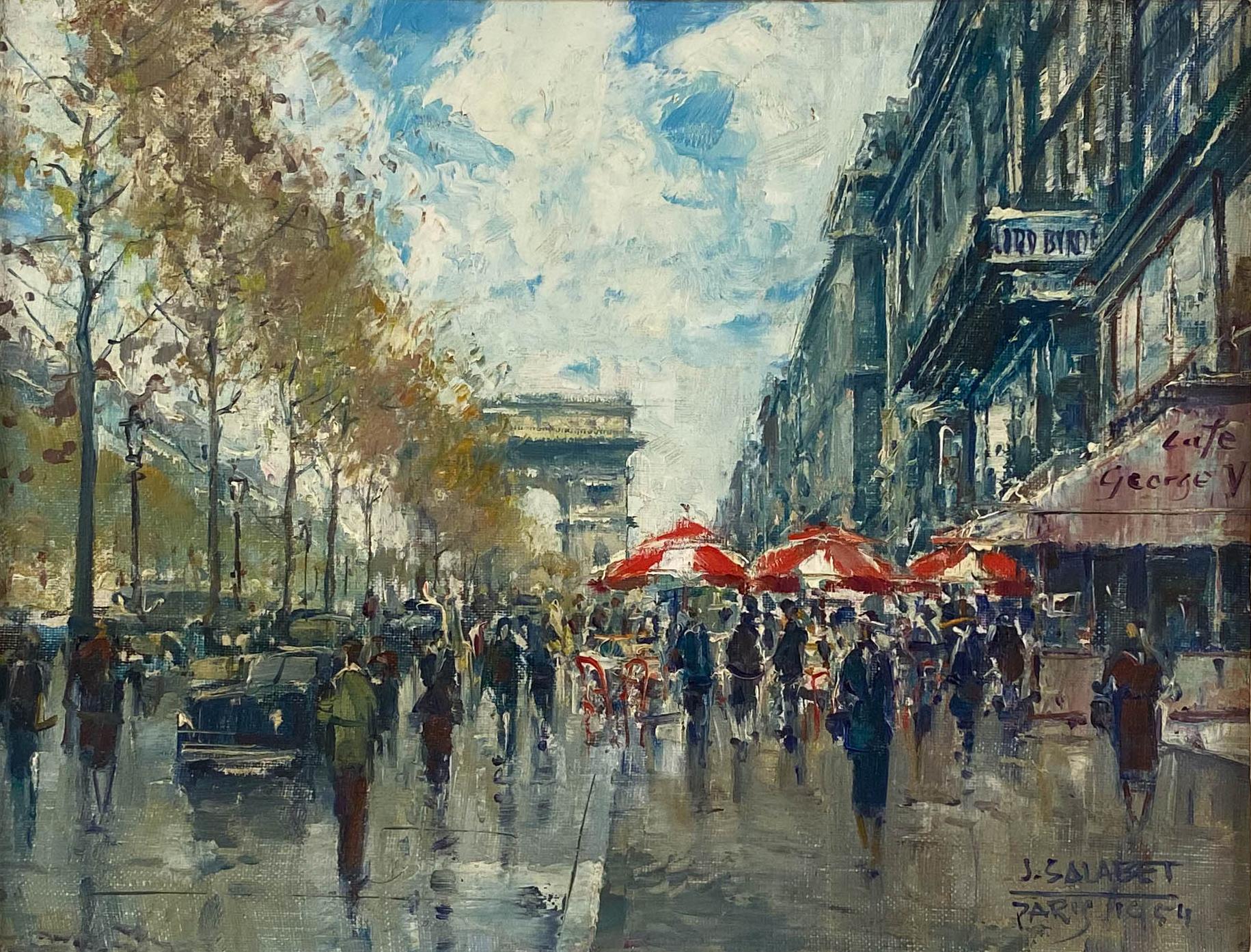 Champs Elysees, Paris - Painting by Jean Salabet