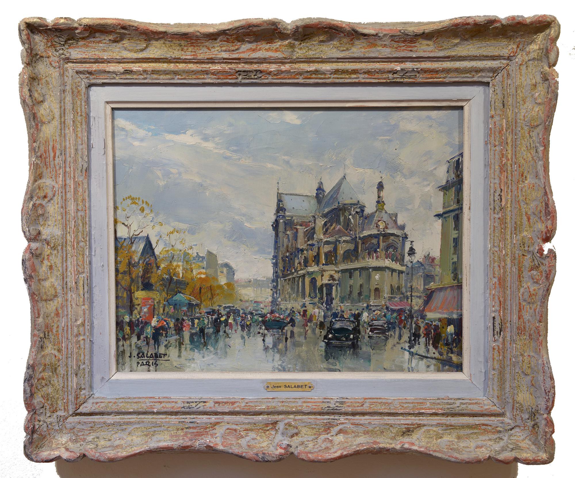 Clearing Skies, Paris, France, Jean Salabet, Impressionist, Oil For Sale 1