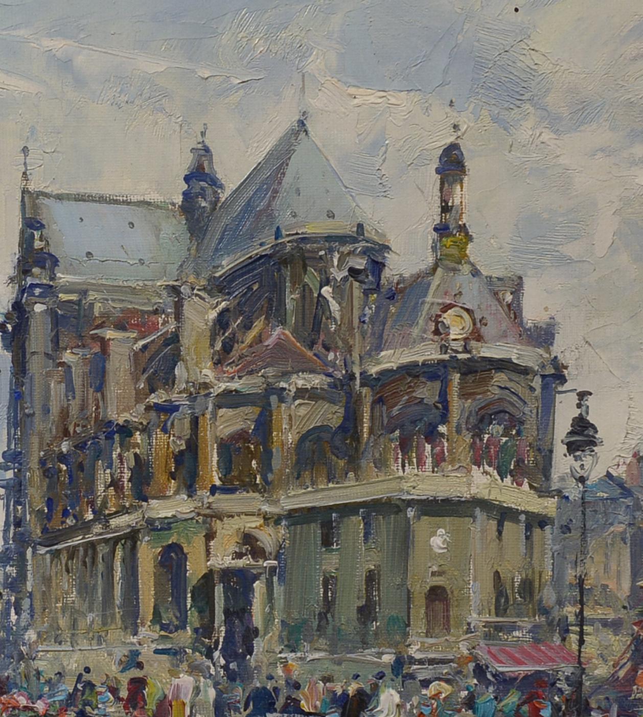 Clearing Skies, Paris, France, Jean Salabet, Impressionist, Oil For Sale 2