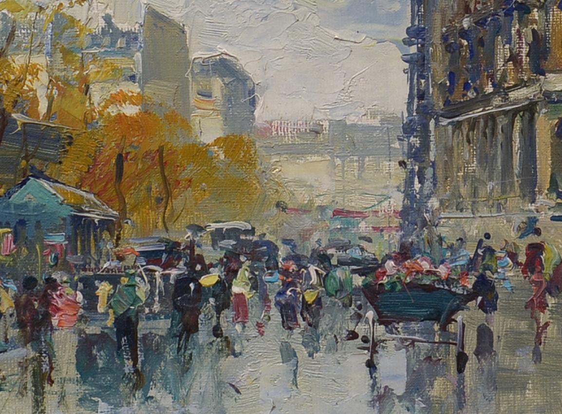 Clearing Skies, Paris, France, Jean Salabet, Impressionist, Oil For Sale 4