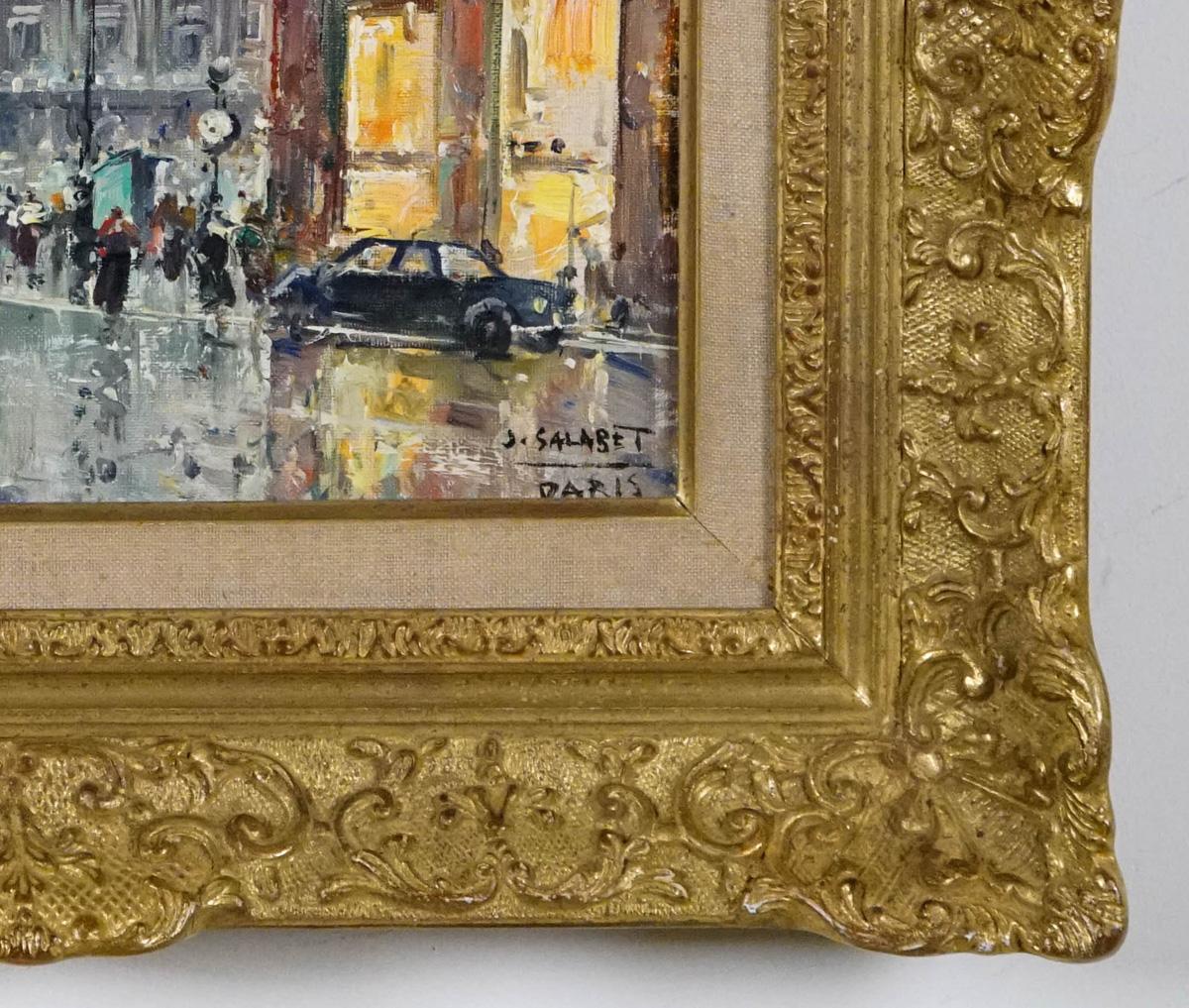 Place de l'Opéra, Paris 1952 - Post-impressionnisme Painting par Jean Salabet
