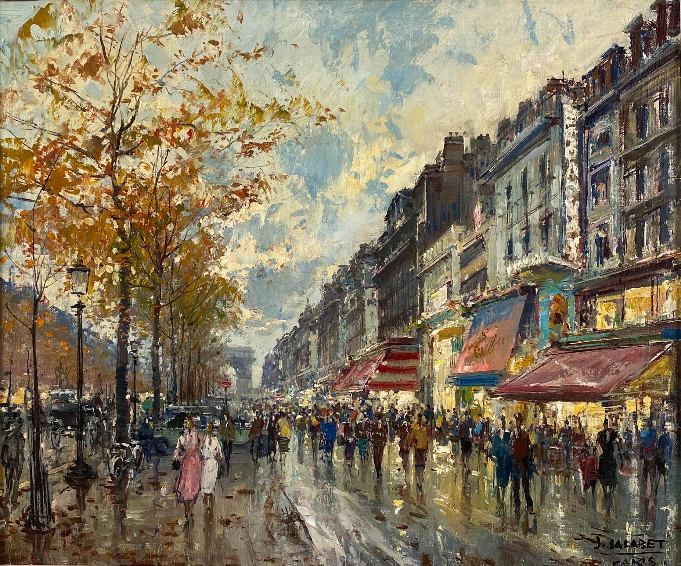 Le Champs Elysee  - Painting by Jean Salabet