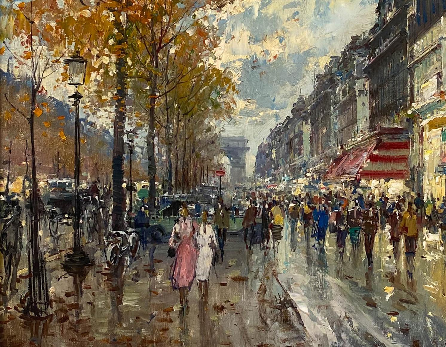 Le Champs Elysee  - Post-Impressionist Painting by Jean Salabet