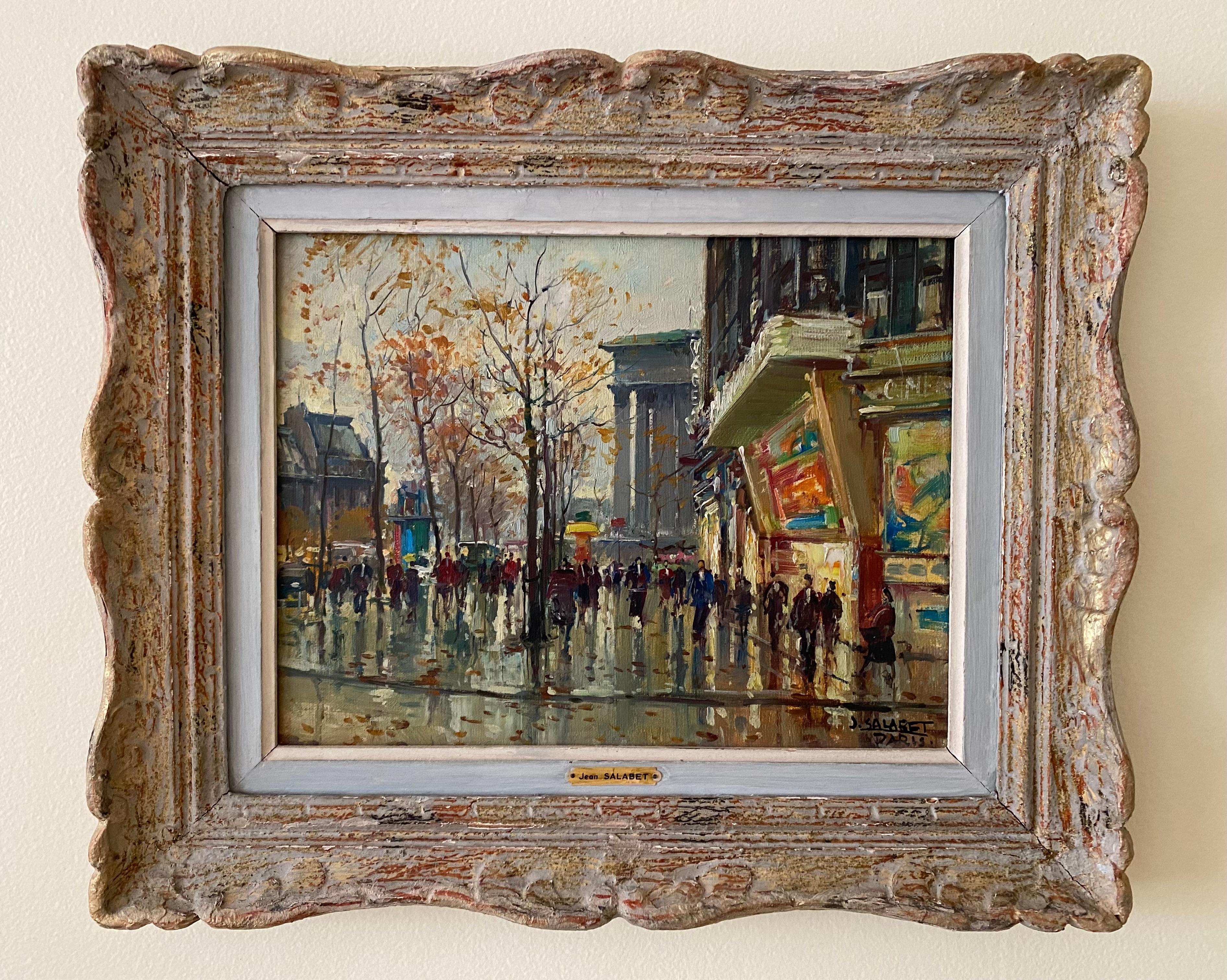 Les Grands Bl'vd. et La Madeline - Post-Impressionist Painting by Jean Salabet