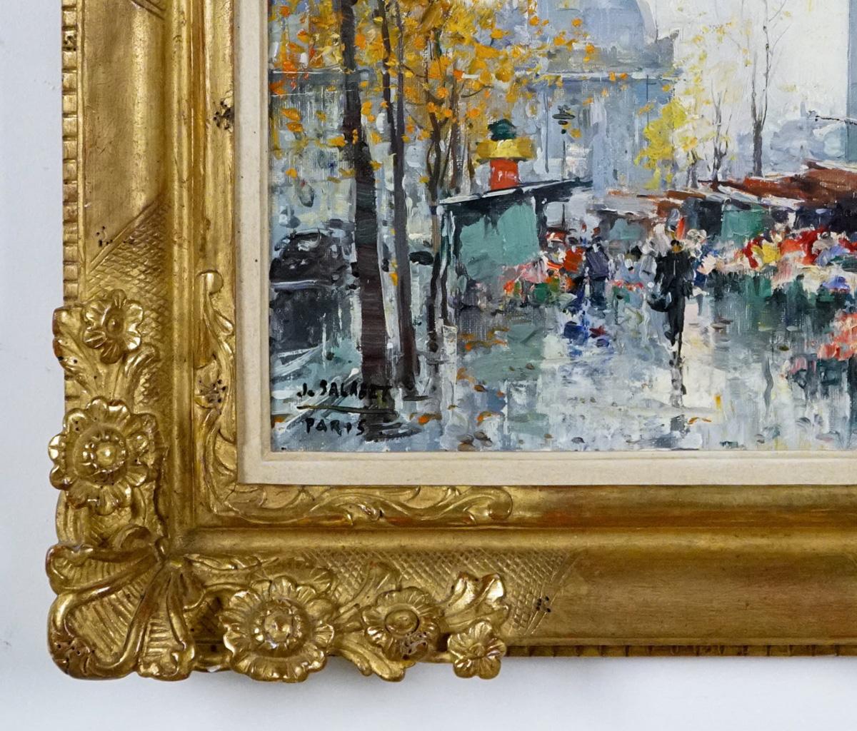 Marche de Fleurs, a La Madeleine Paris 1954, Marche de Fleurs (Post-Impressionismus), Painting, von Jean Salabet