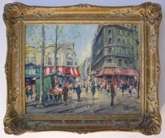 "Montmarte, Paris, France, " Jean Salabet, European Impressionist Street Scene
