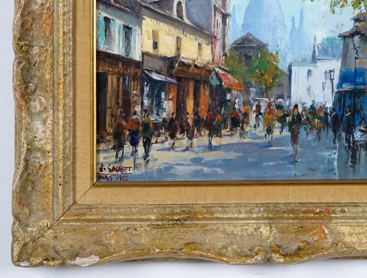 Montmartre – „La Place Dutertre“, Paris 1952 (Post-Impressionismus), Painting, von Jean Salabet