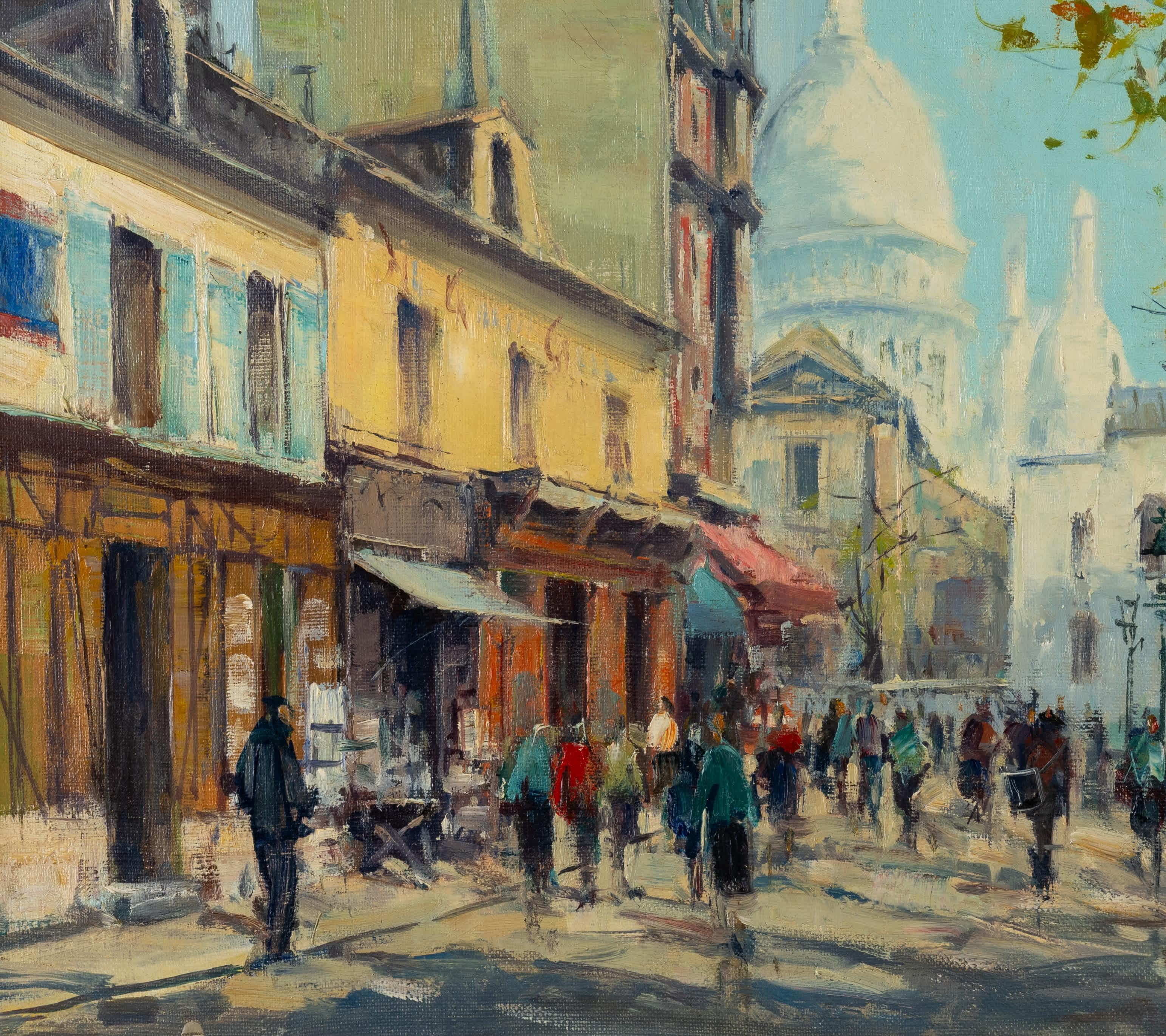 Jean Salabet
Francés, nacido en 1900
Montmartre, París

Óleo sobre lienzo
15 por 18 pulg., con marco 22 ½ por 25 ½ pulg.
Firmado y fechado en 53 abajo a la derecha

Jean Salabet fue un pintor de la Escuela de París conocido por sus coloridos