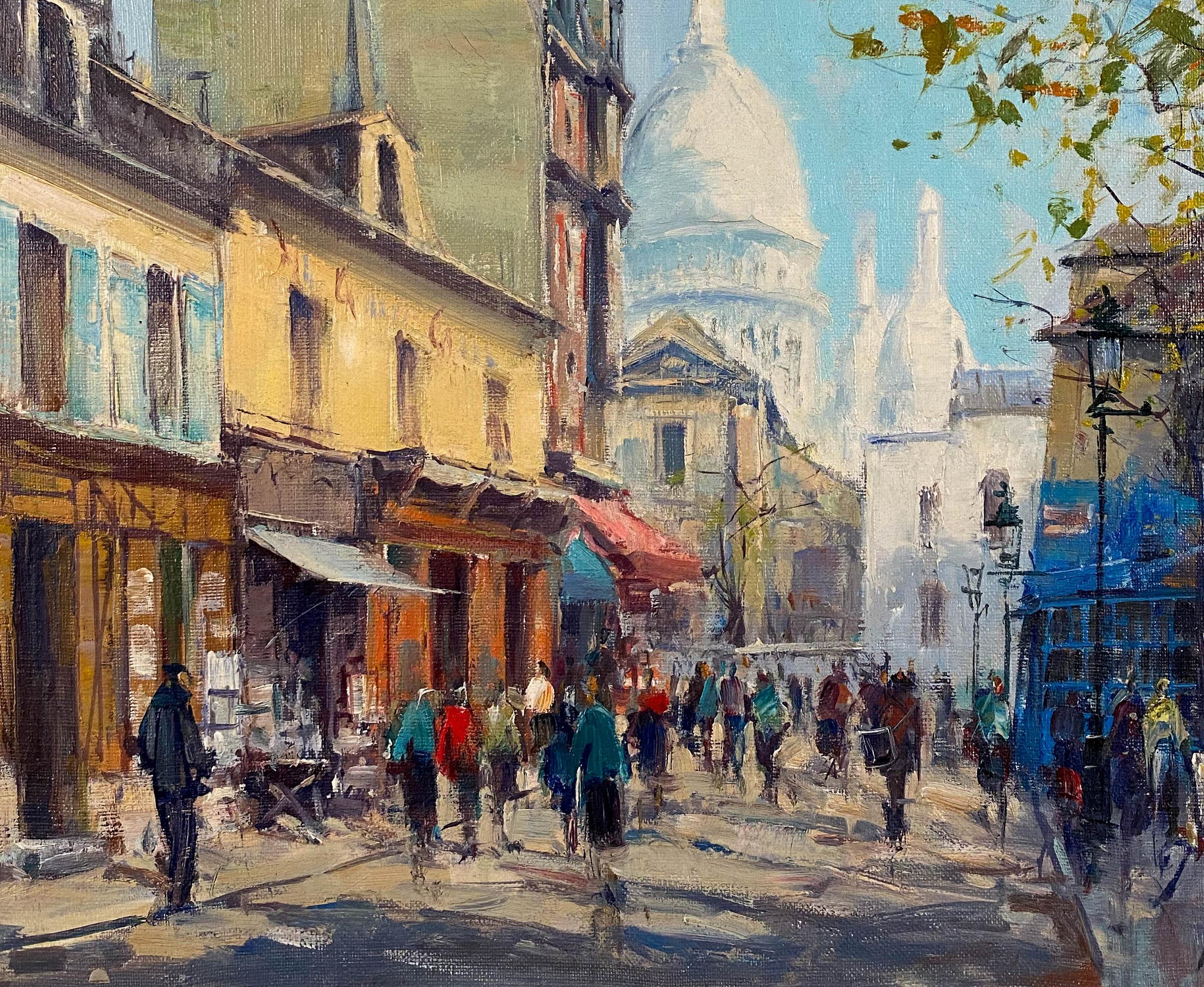 Montmatre, Paris - Post-impressionnisme Painting par Jean Salabet