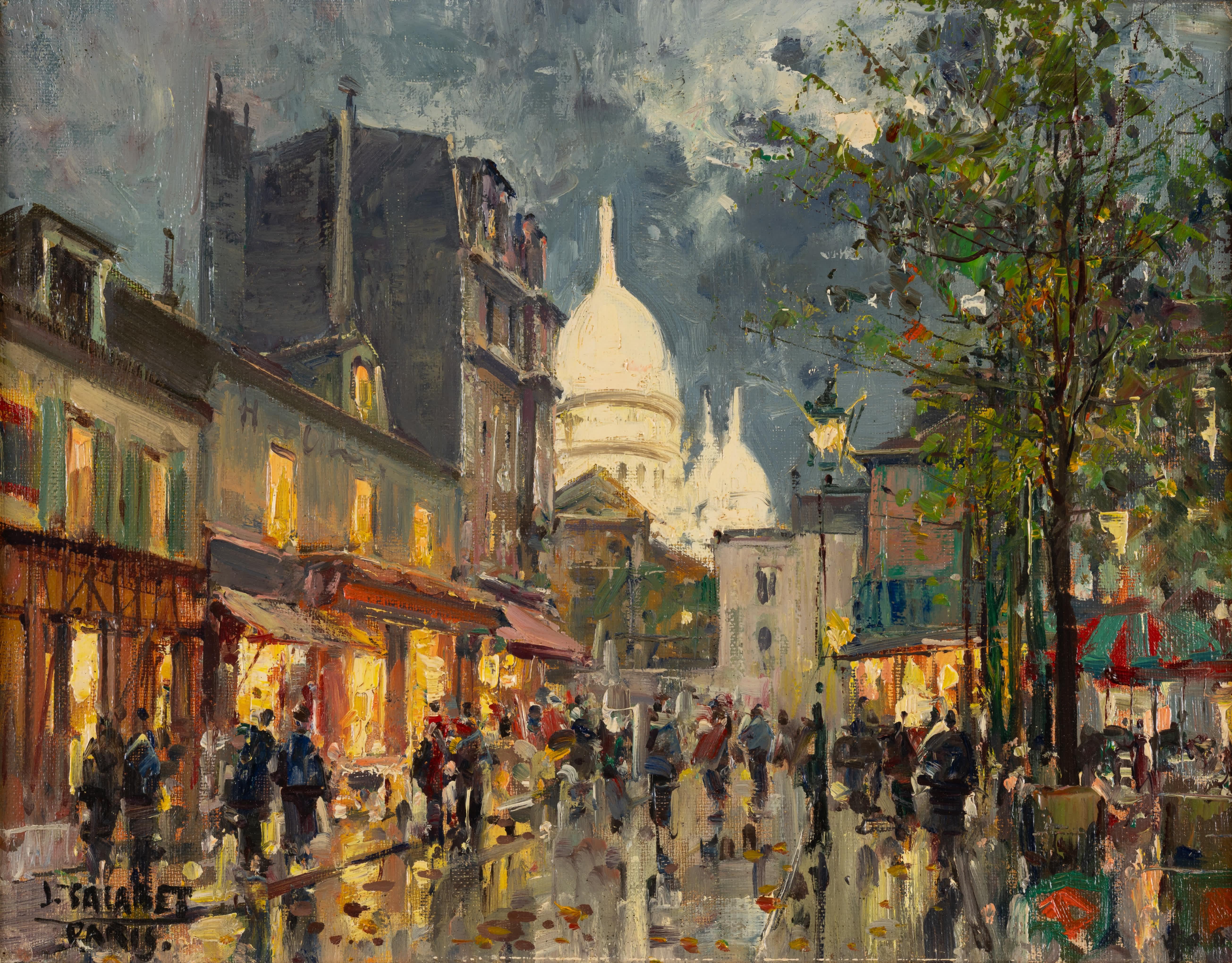 Notte a Montmartre - Painting Impressionismo di Jean Salabet