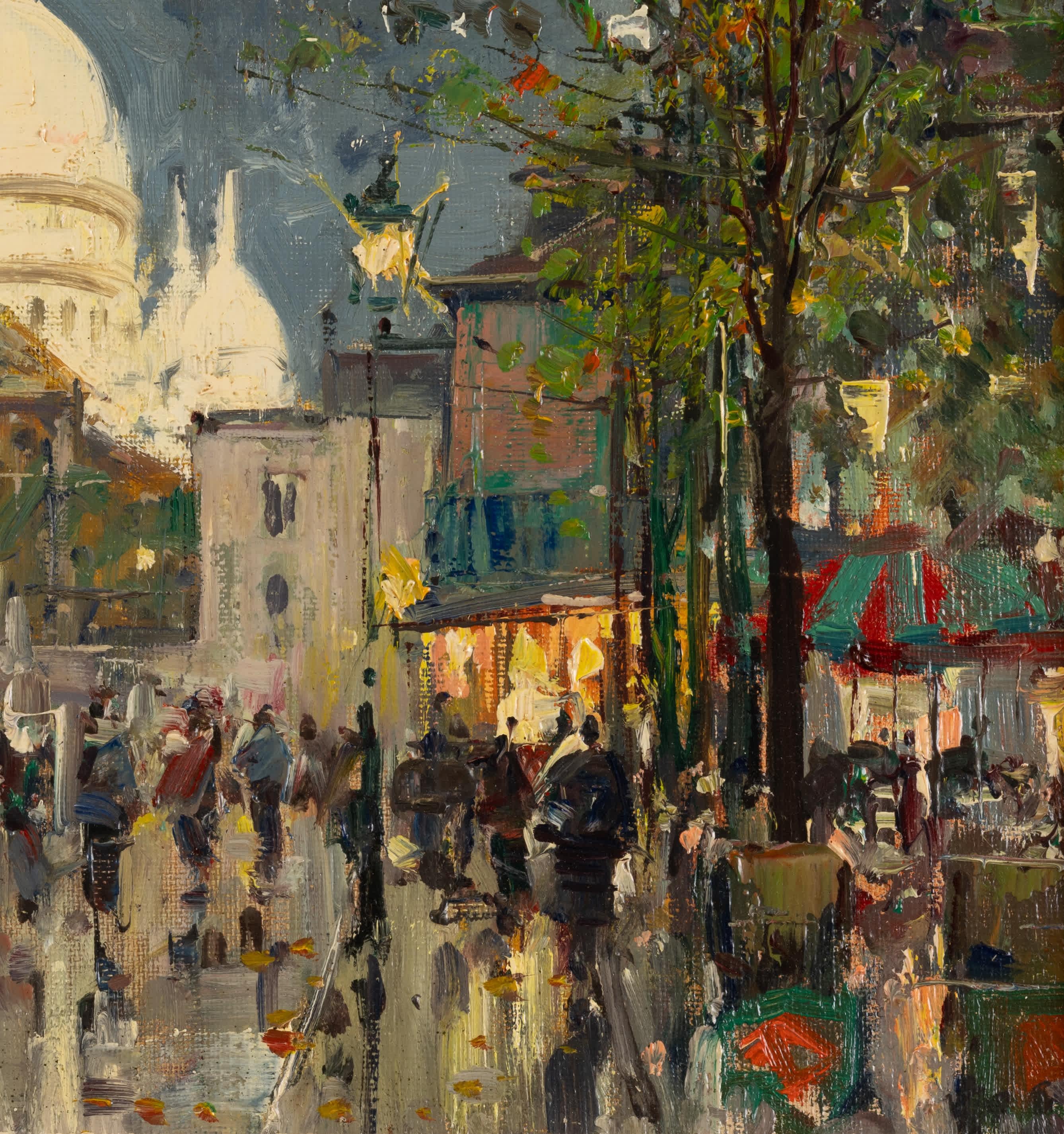 Jean Salabet
Francese, nato nel 1900
Notte a Montmartre

Olio su tela
10 ⅝ per 13 ¾ in, con cornice 15 ⅜ per 18 ⅜ in
Firmato in basso a sinistra

Jean Salabet era un pittore della Scuola di Parigi noto per i suoi colorati paesaggi urbani