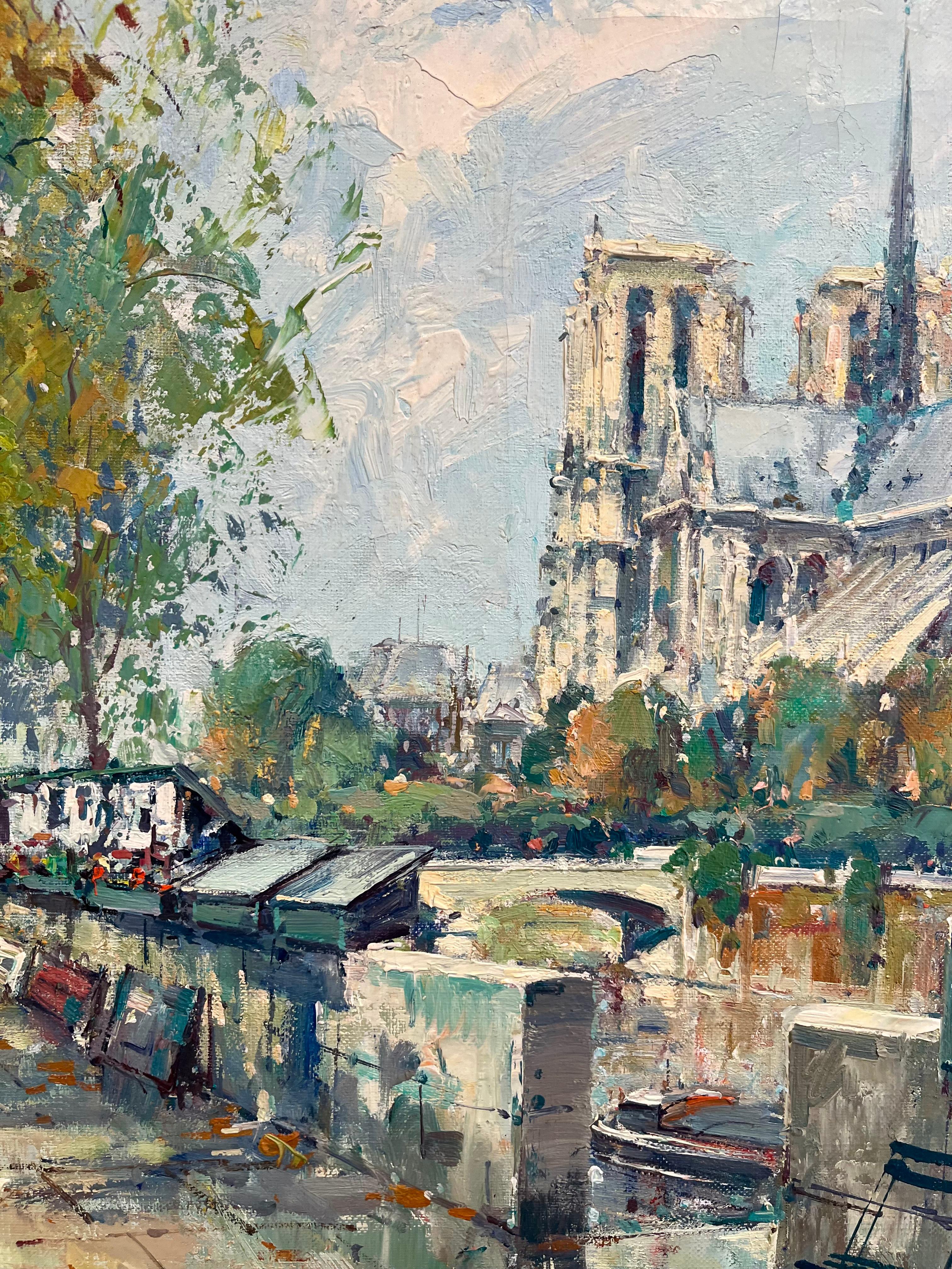 Notre Dame, París, Francia - Painting Impresionista de Jean Salabet