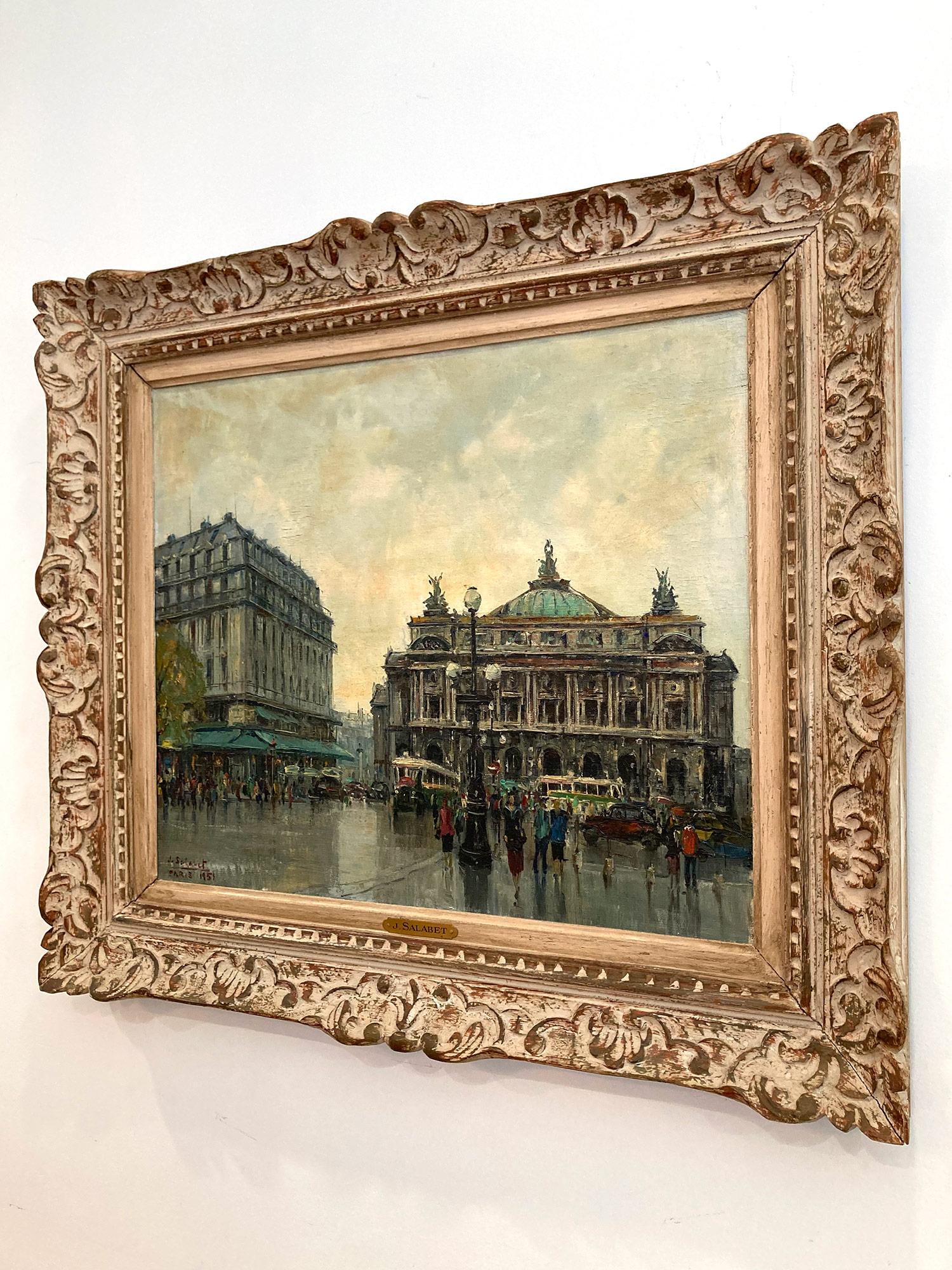 Peinture à l'huile sur toile « Palais Garnier » - Scène de rue parisienne post-impressionniste en vente 13